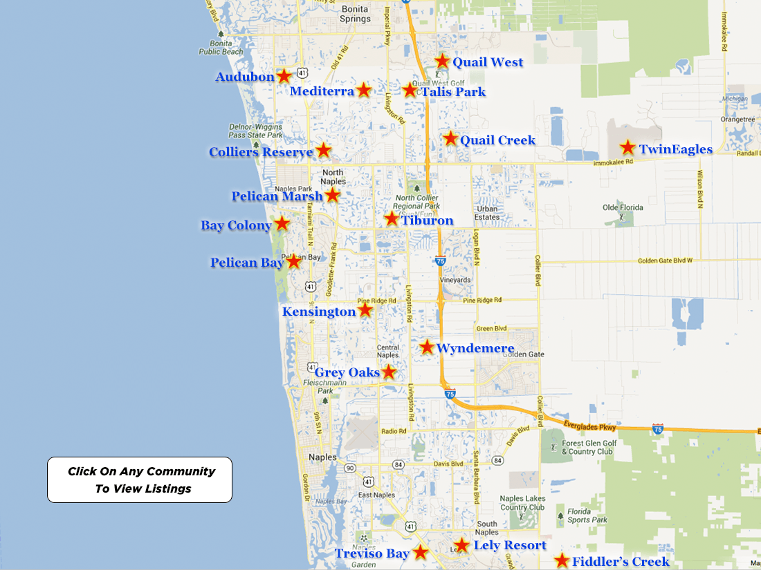 Naples Golf Communities Map Naples Golf Real Estate Homes Condos For Sale
