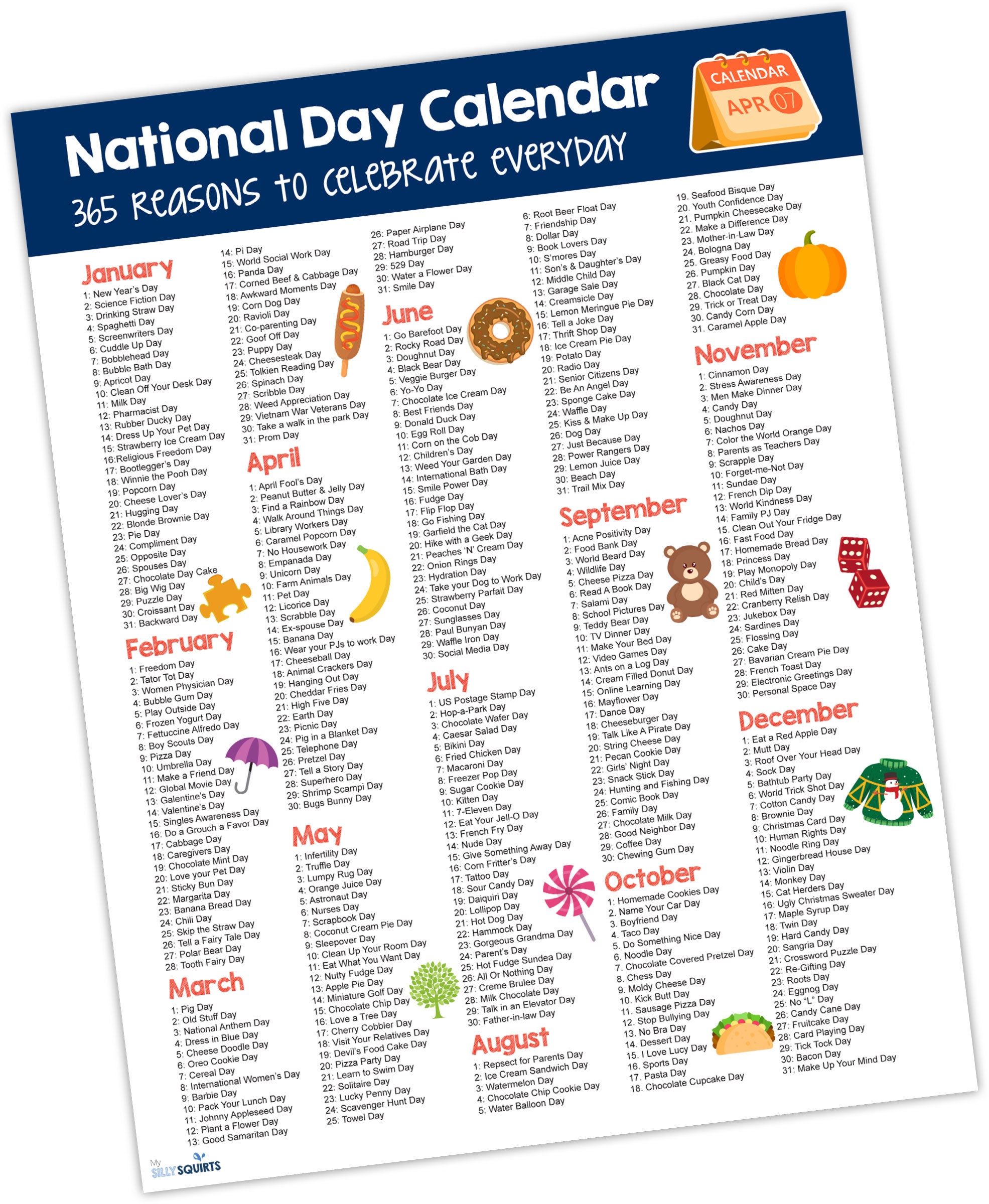 National Day Calendar 365 Reasons To Celebrate Everyday My 