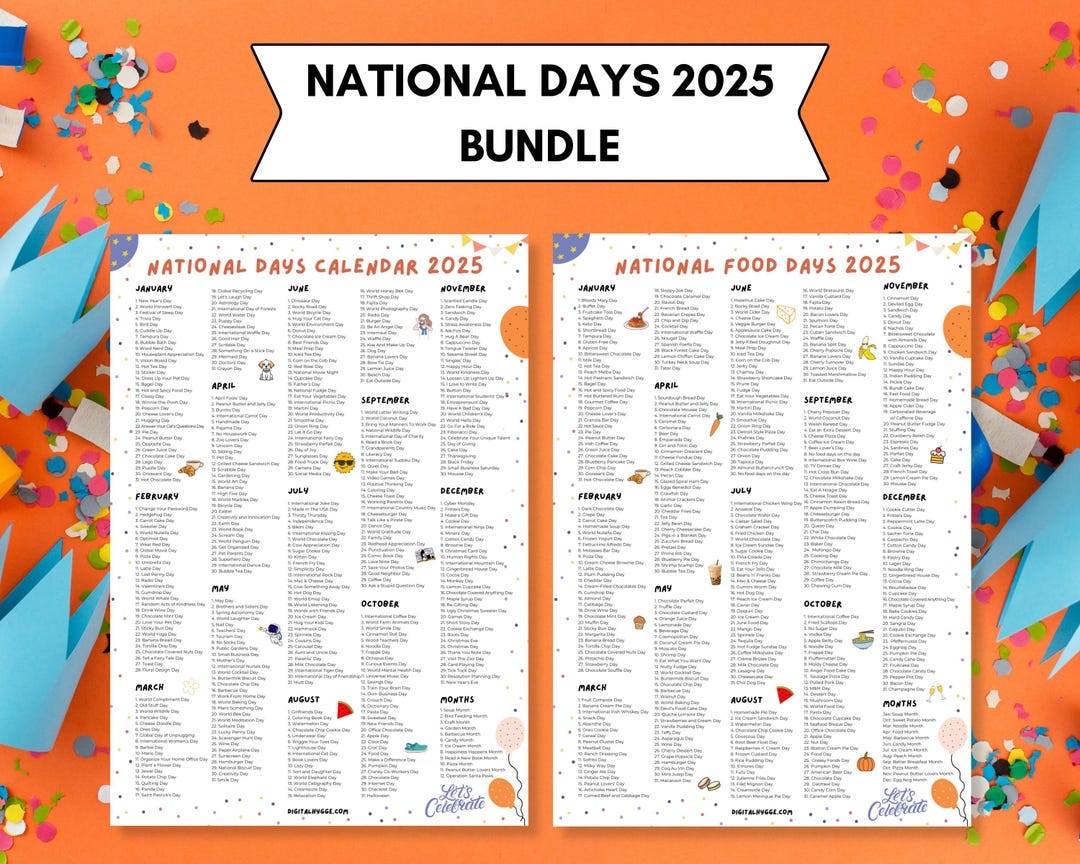 National Days Calendar Printable 2024 2025 National Holidays 