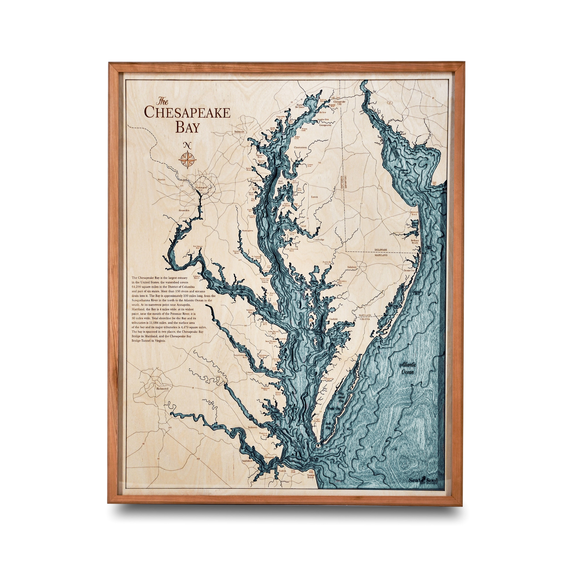 Nautical Chart Art Of Place Chesapeake Bay Map S Print Chesapeake Bay Poster