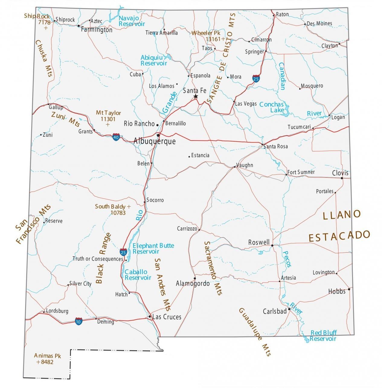 New Mexico Map Cities And Roads GIS Geography New Mexico Map Cities And Roads GIS Geography
