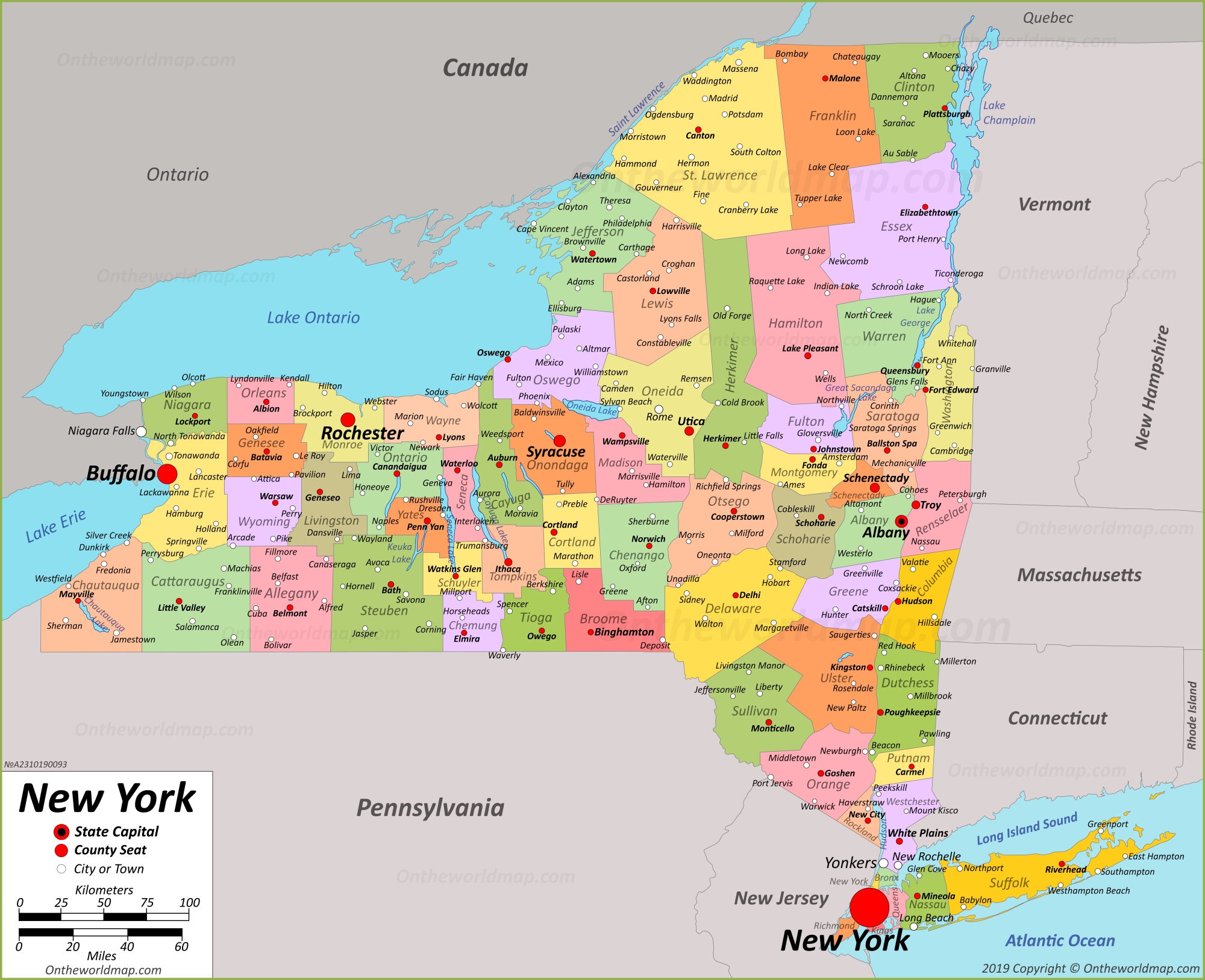 New York State Map USA Maps Of New York NY Worksheets Library