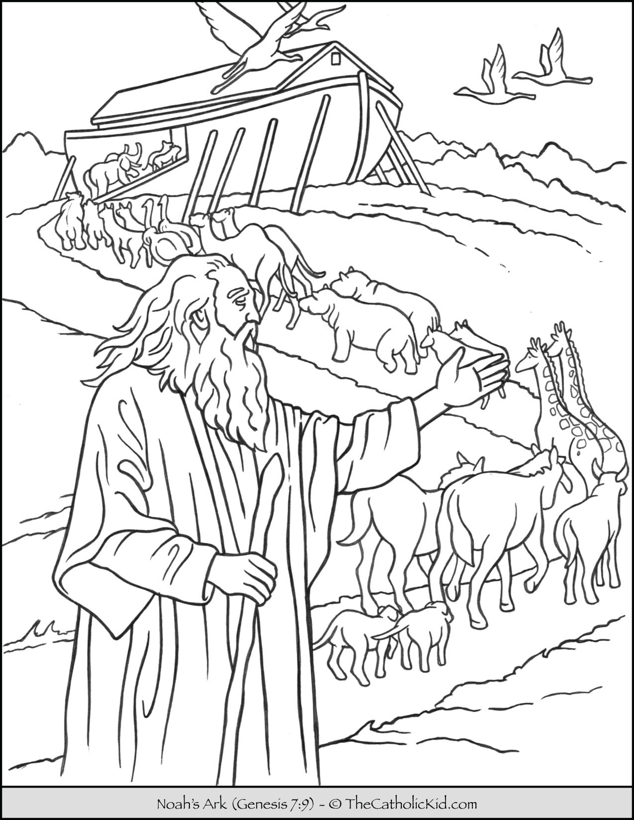 Noah s Ark Animals Coloring Page TheCatholicKid