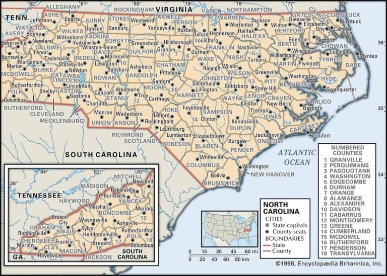 North Carolina County Maps Interactive History Complete List