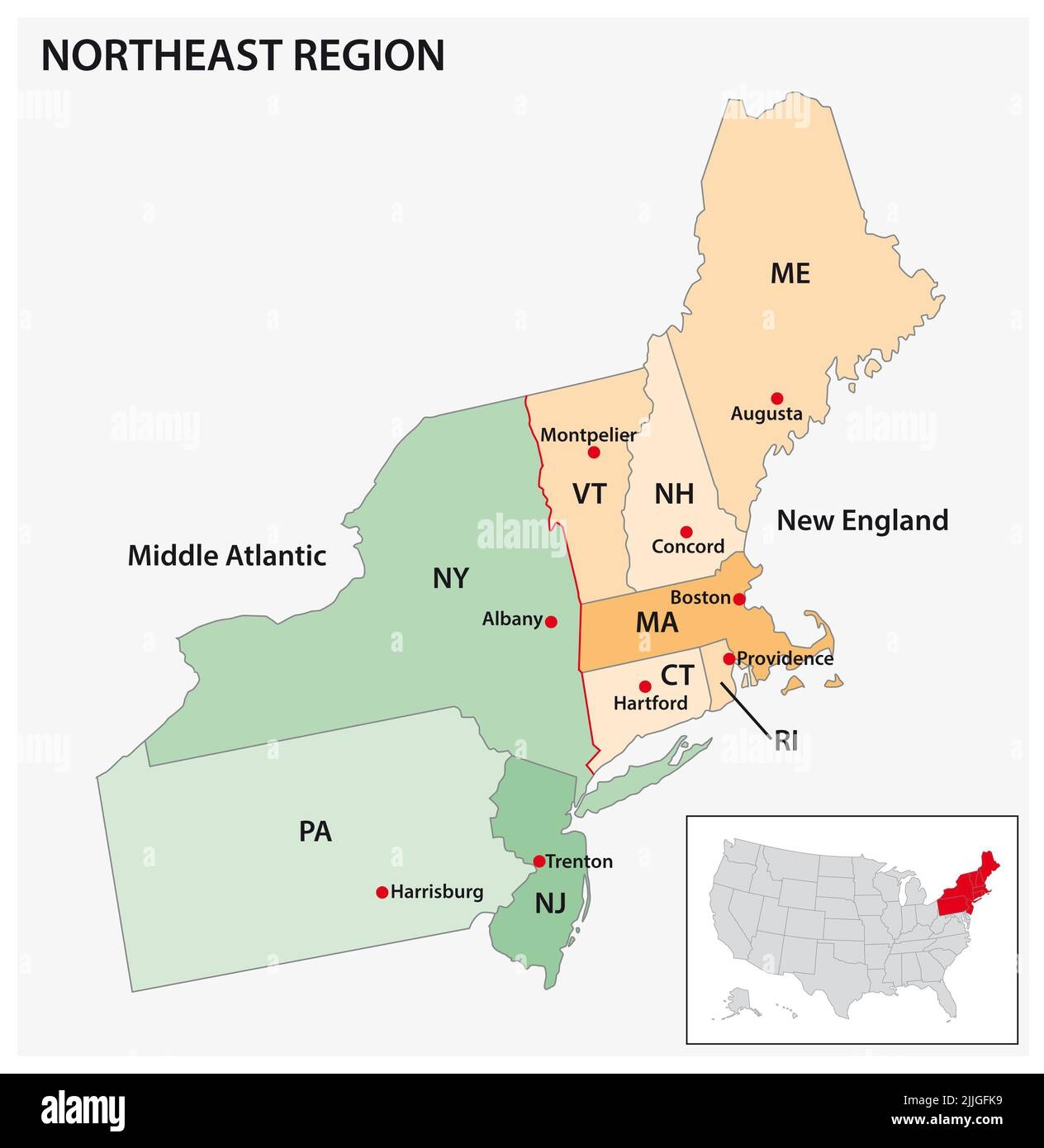 Printable Map Of Northeastern United States