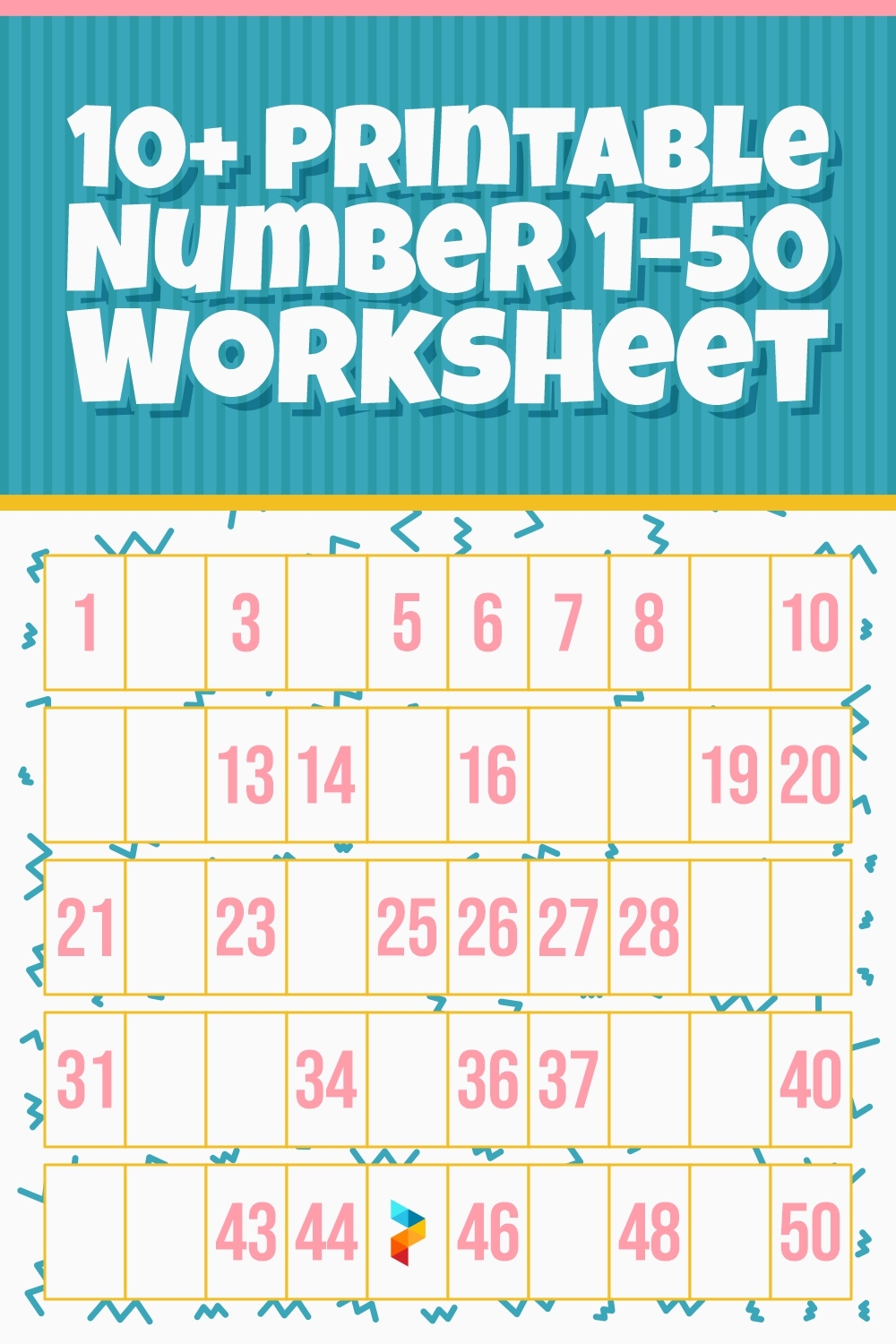 Number 1 50 Worksheet 12 Free PDF Printables Printablee