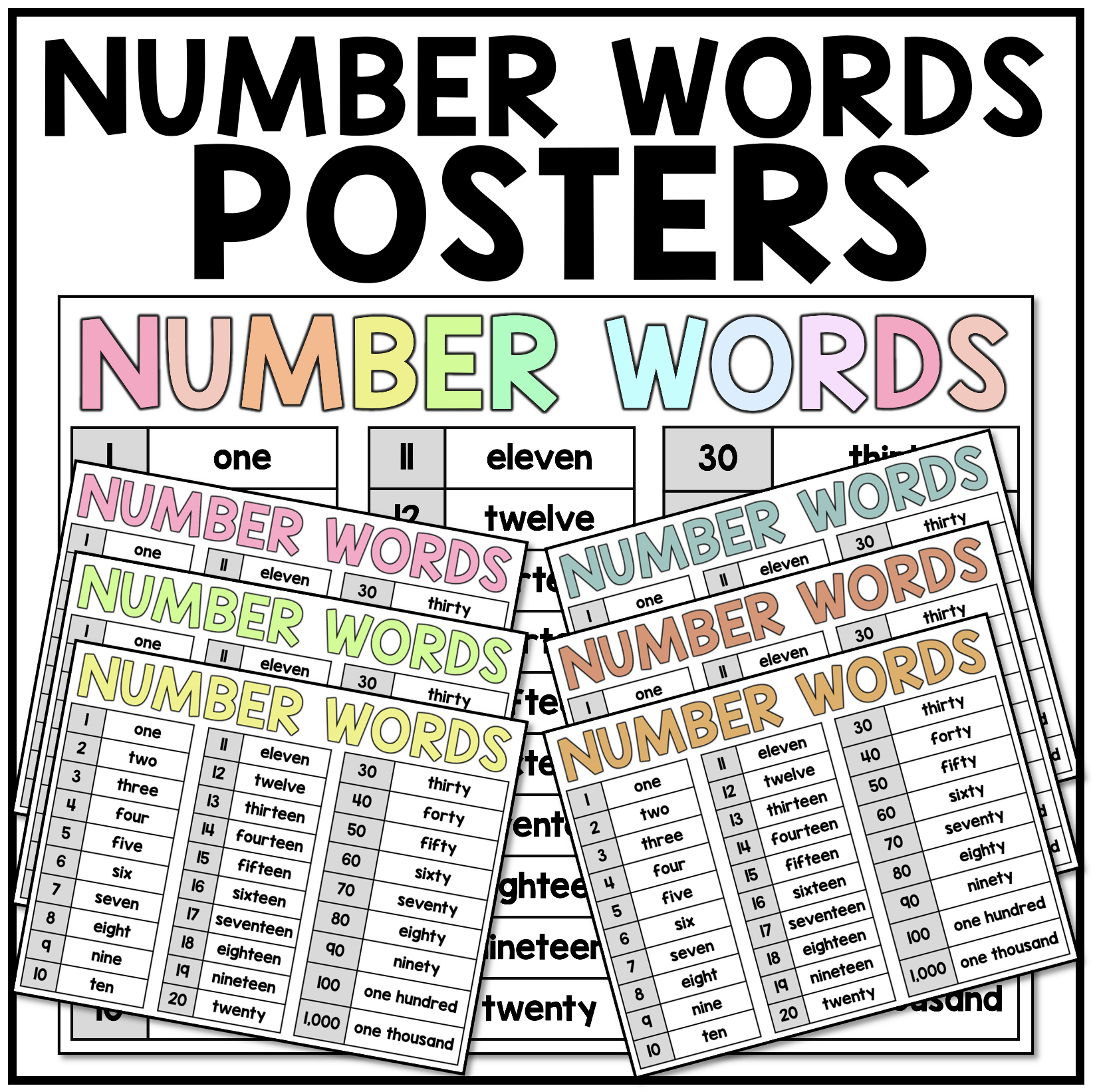 Number Words Posters Printable Classroom Resource Miss West 