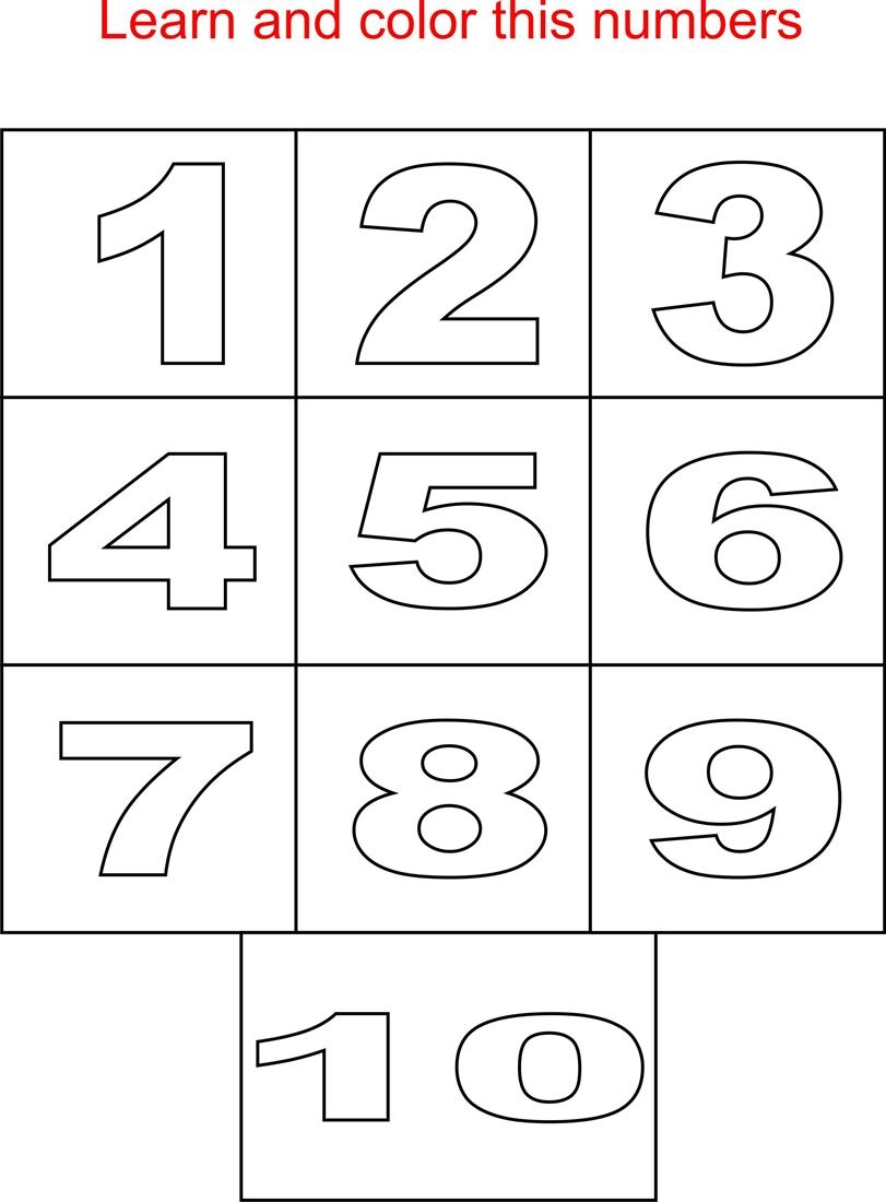 Numbers Coloring Pages For Kids 