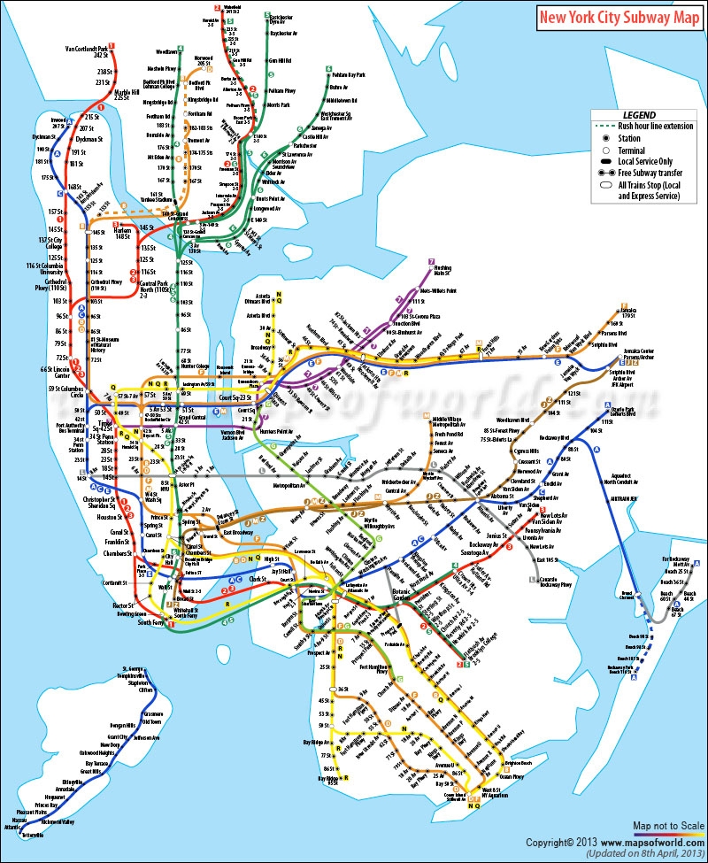 NYC Subway Map New York City Subway Map