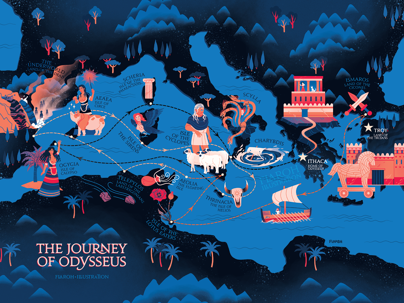 Odyssey Map Flaroh Illustration