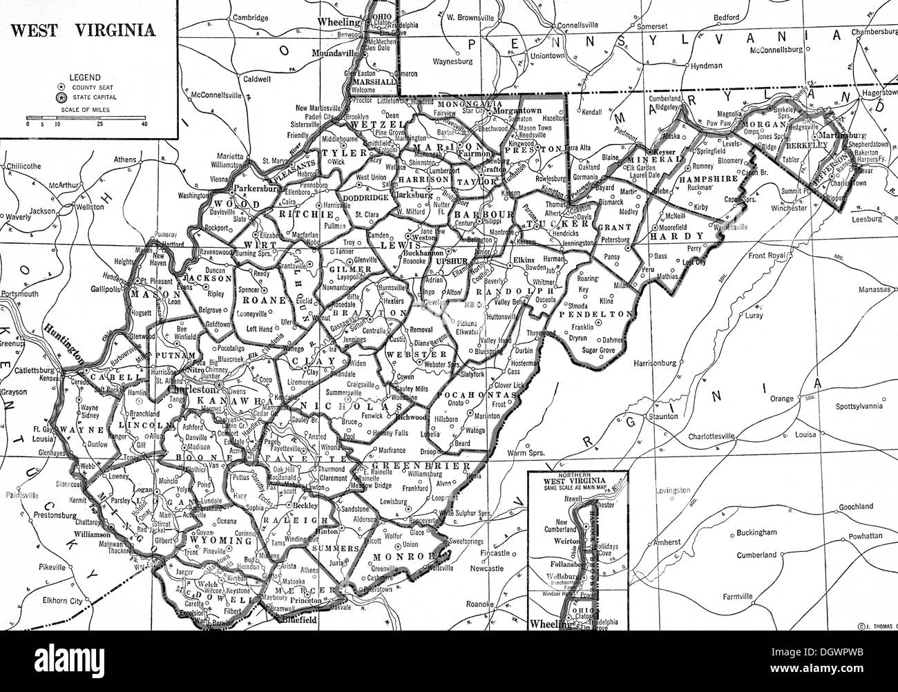 Free Printable Map Of West Virginia
