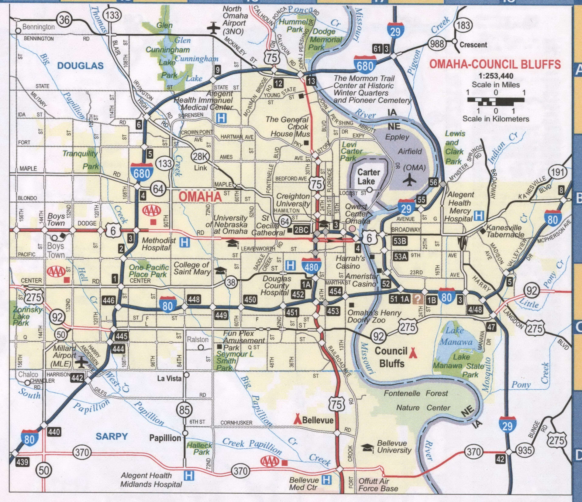 Printable Omaha Map Printable Omaha Map