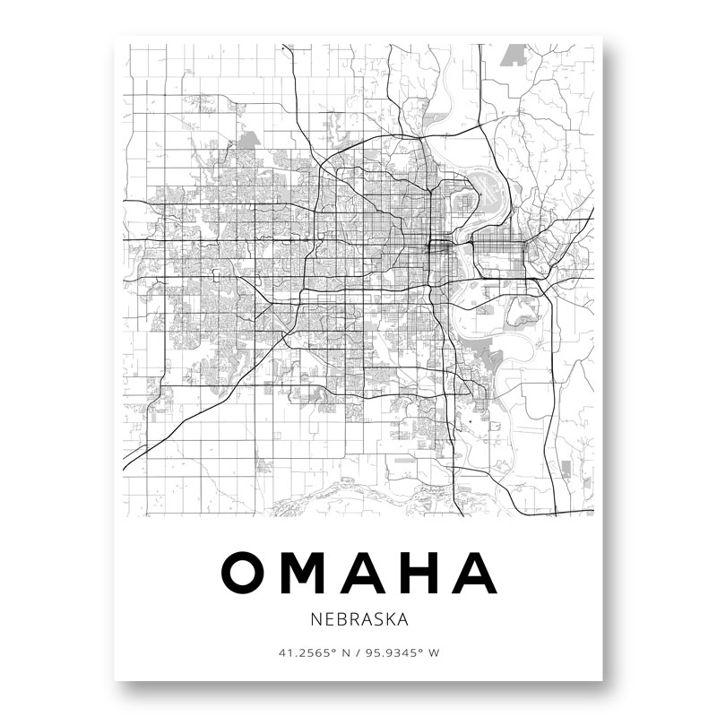Omaha Nebraska City Map Art Print Omaha Nebraska City Map Art Print