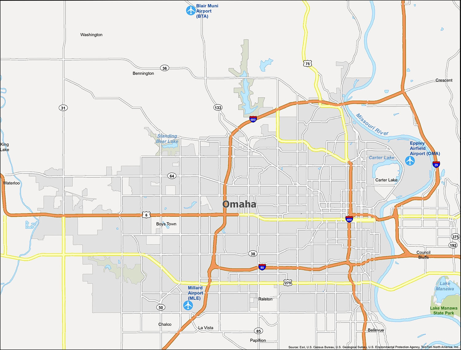 Omaha Nebraska Map GIS Geography