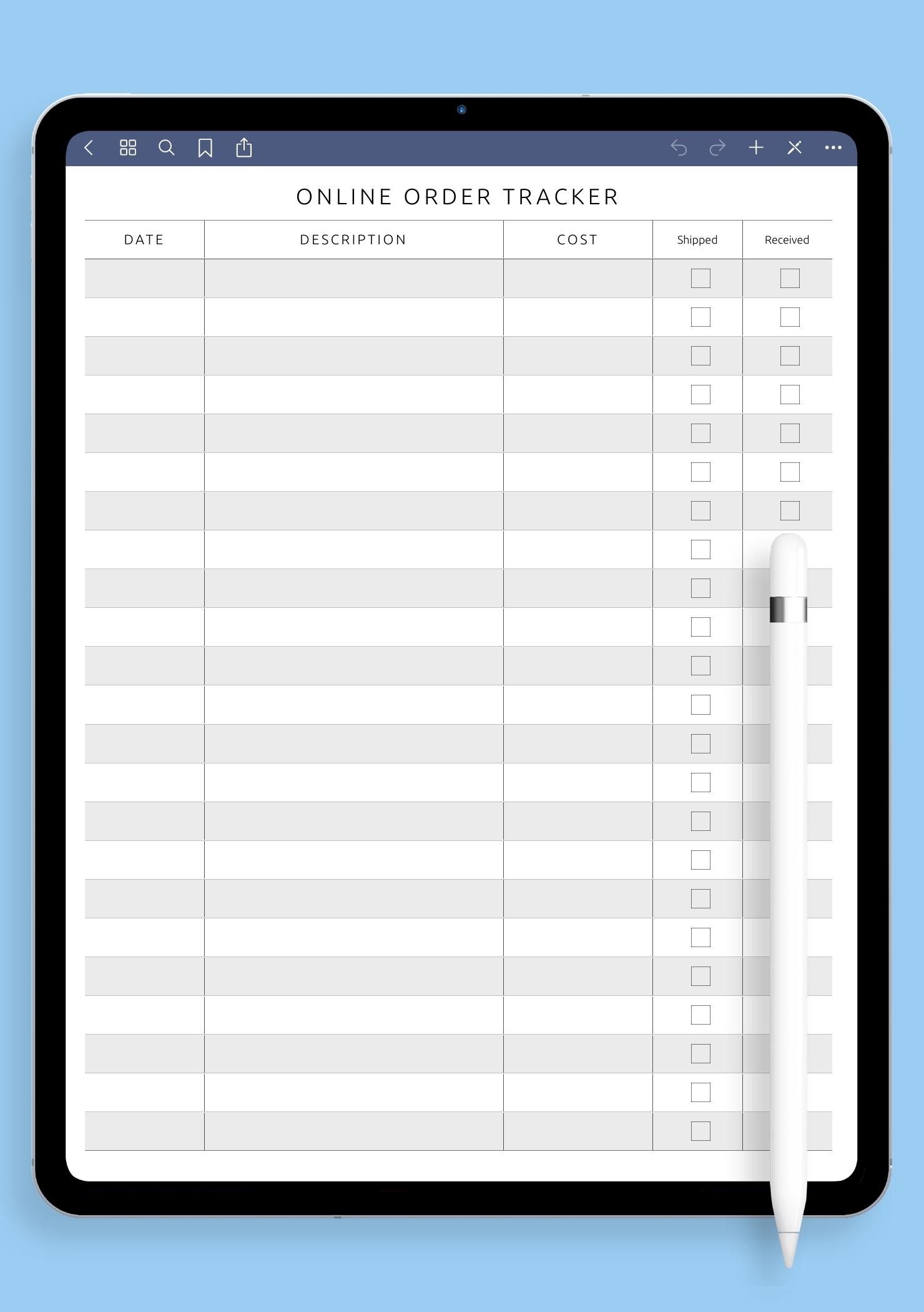 Online Order Tracker Template PDF For Easy Tracking