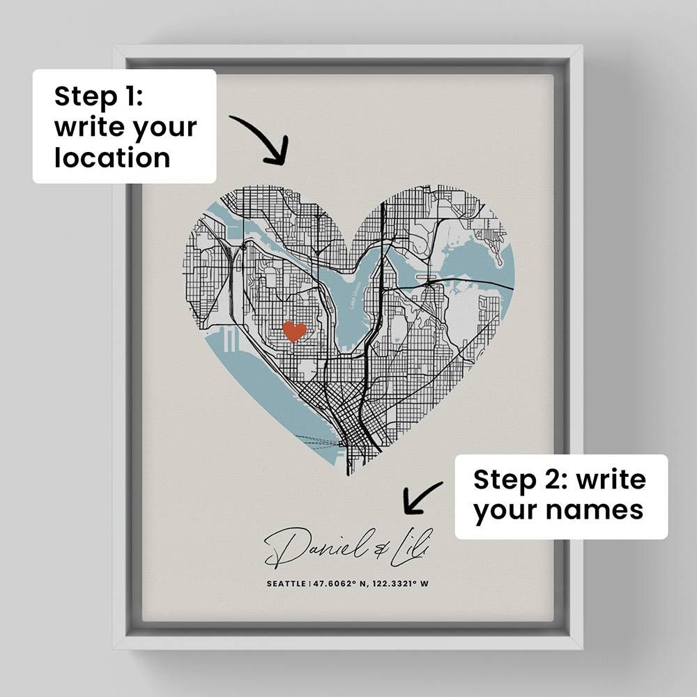 Our Love Map Custom Print Lime Lou