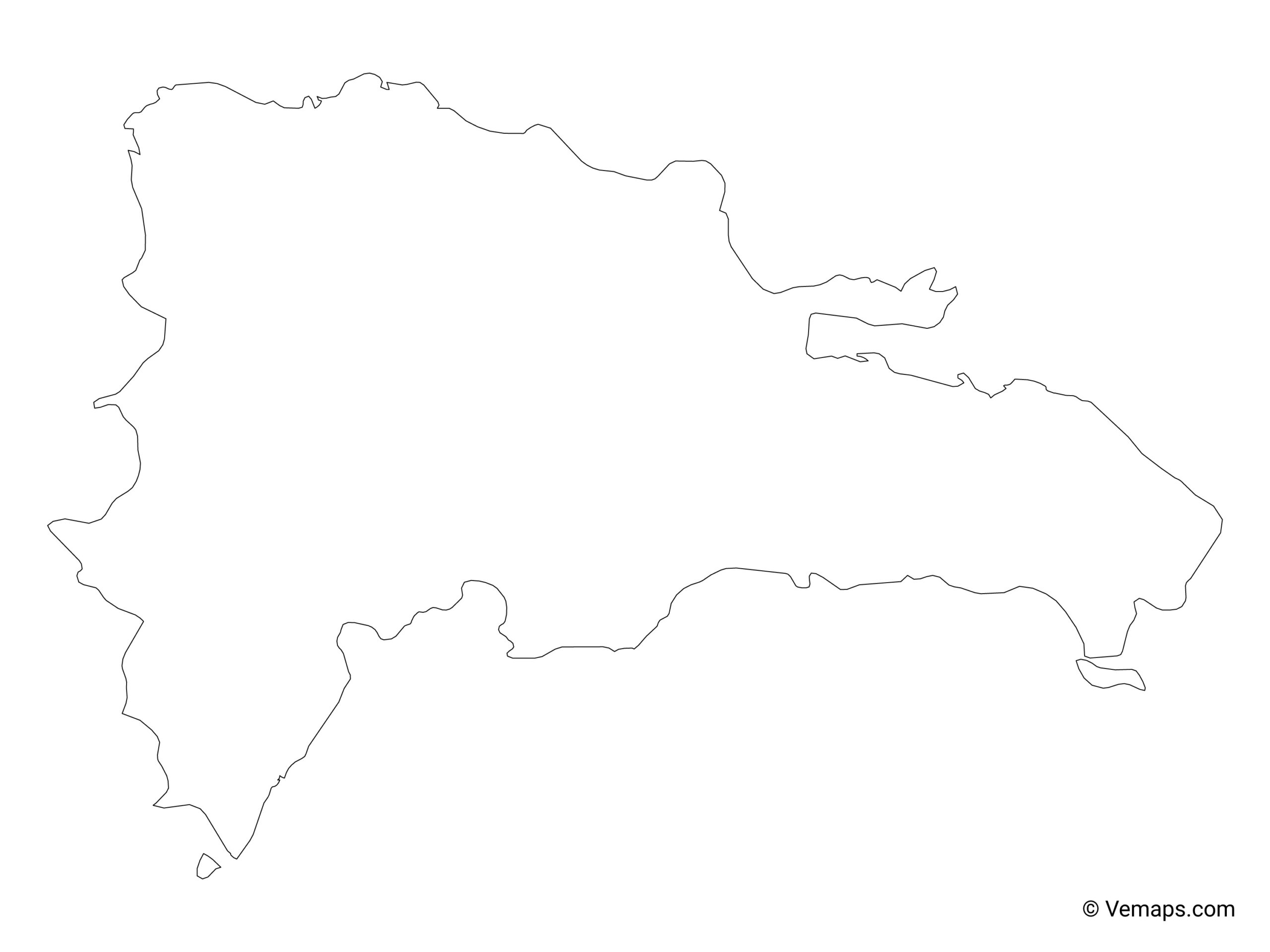 Outline Map Of Dominican Republic Free Vector Maps