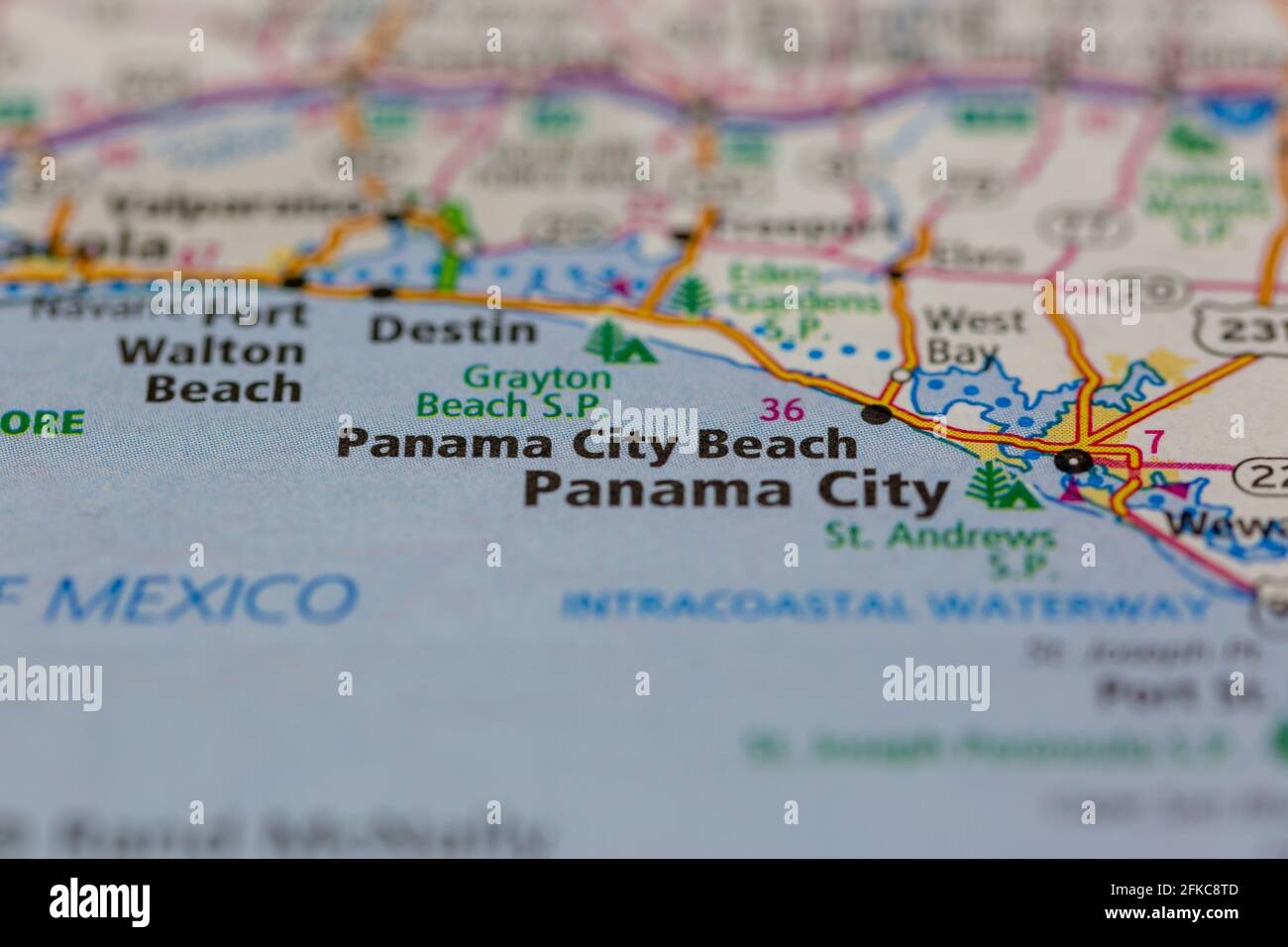 Panama City Beach Florida USA Shown On A Geography Map Or Road Map Stock Photo Alamy