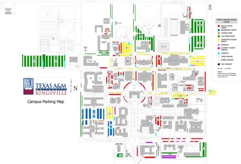 Parking Map Texas A M University Kingsville