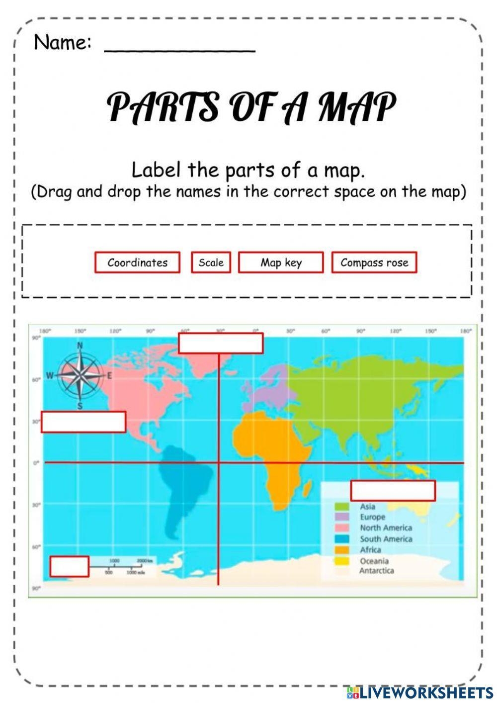 Parts Of A Map Online Exercise Worksheets Library