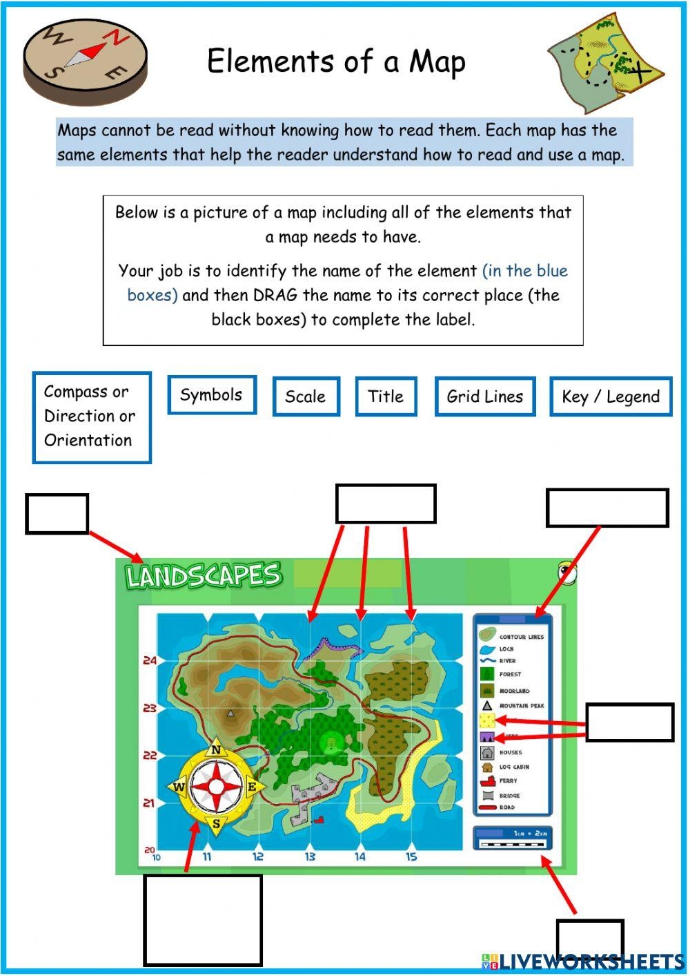 Parts Of A Map Worksheets Library