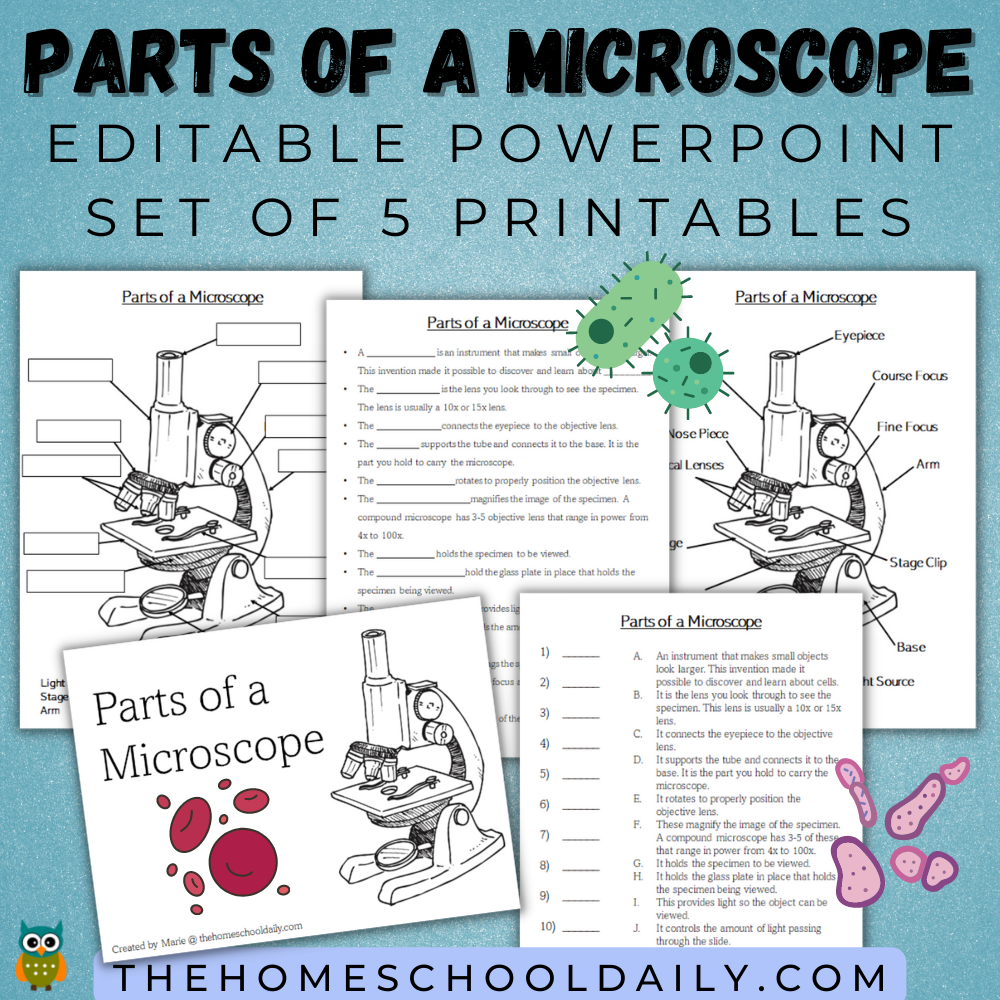 Parts Of A Microscope Pack The Homeschool Daily