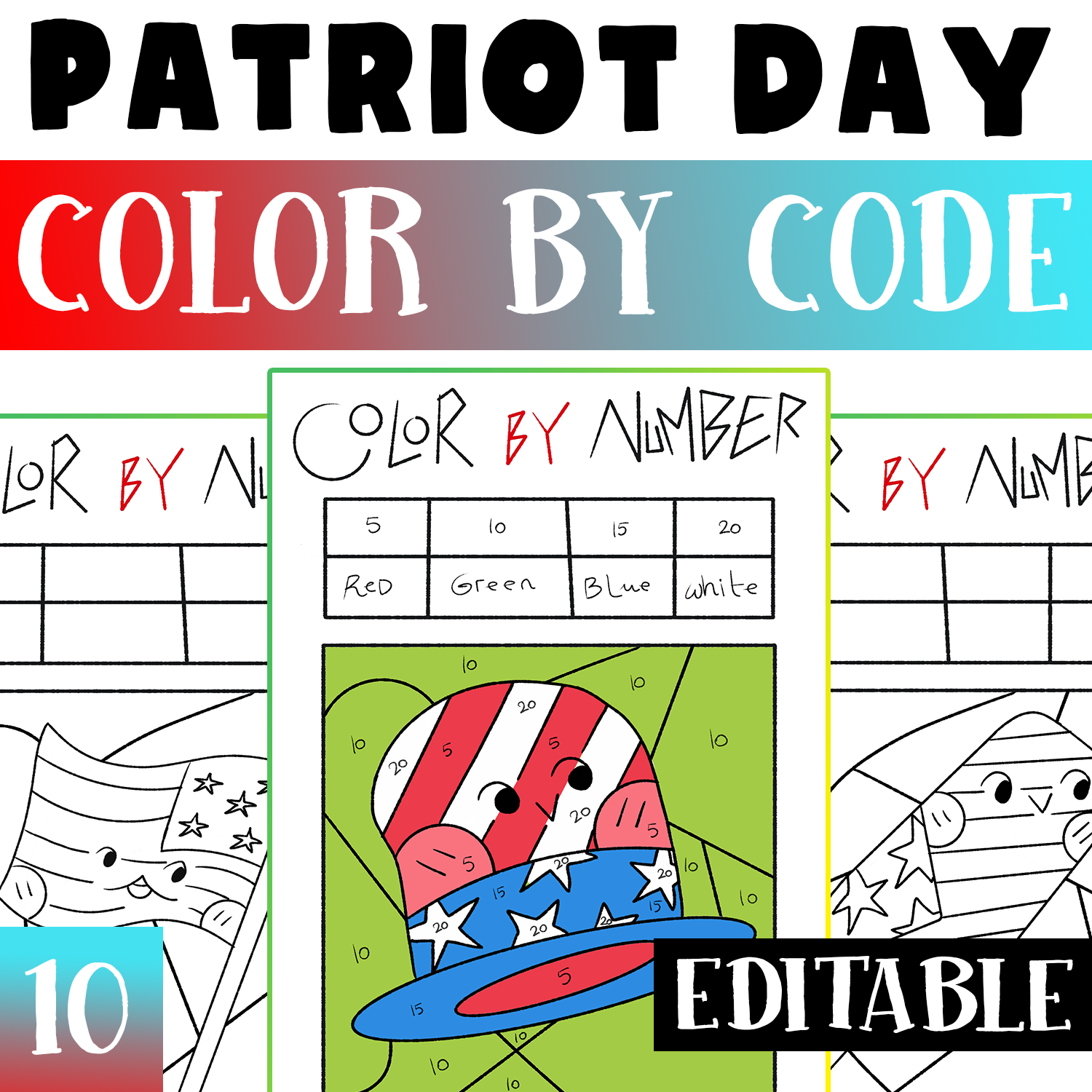 Patriot Day Editable Color By Code Worksheets Activity Patriot Patriot Day Editable Color By Code Worksheets Activity Patriot