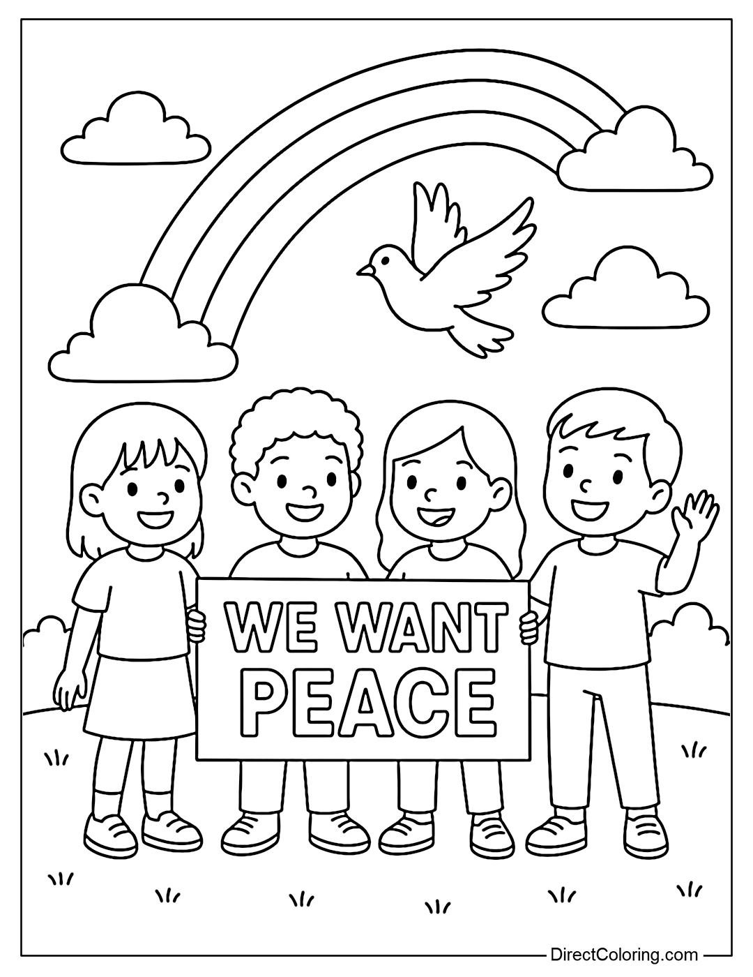 Peace And Unity Coloring Pages Free PDF To Download And Print