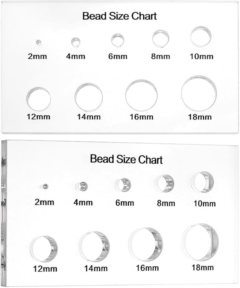 PH PandaHall 2pcs Bead Measuring Ruler Acrylic Measuring Tool Bead Size Chart Board Clear Circle Template Multi Function Geometric Stencil Rulers For 