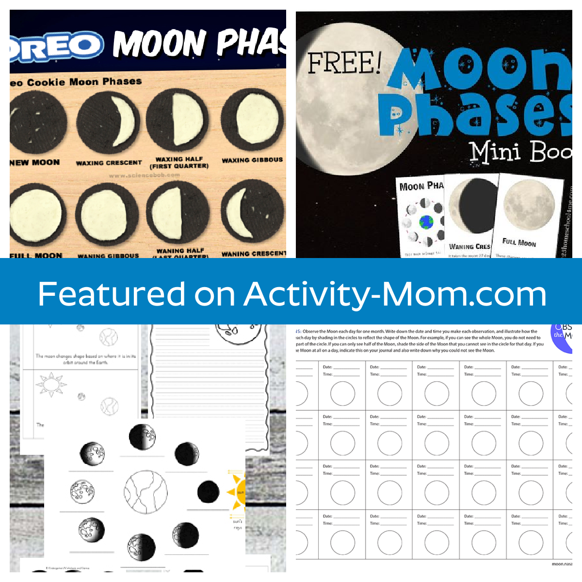Phases Of The Moon Printables free The Activity Mom