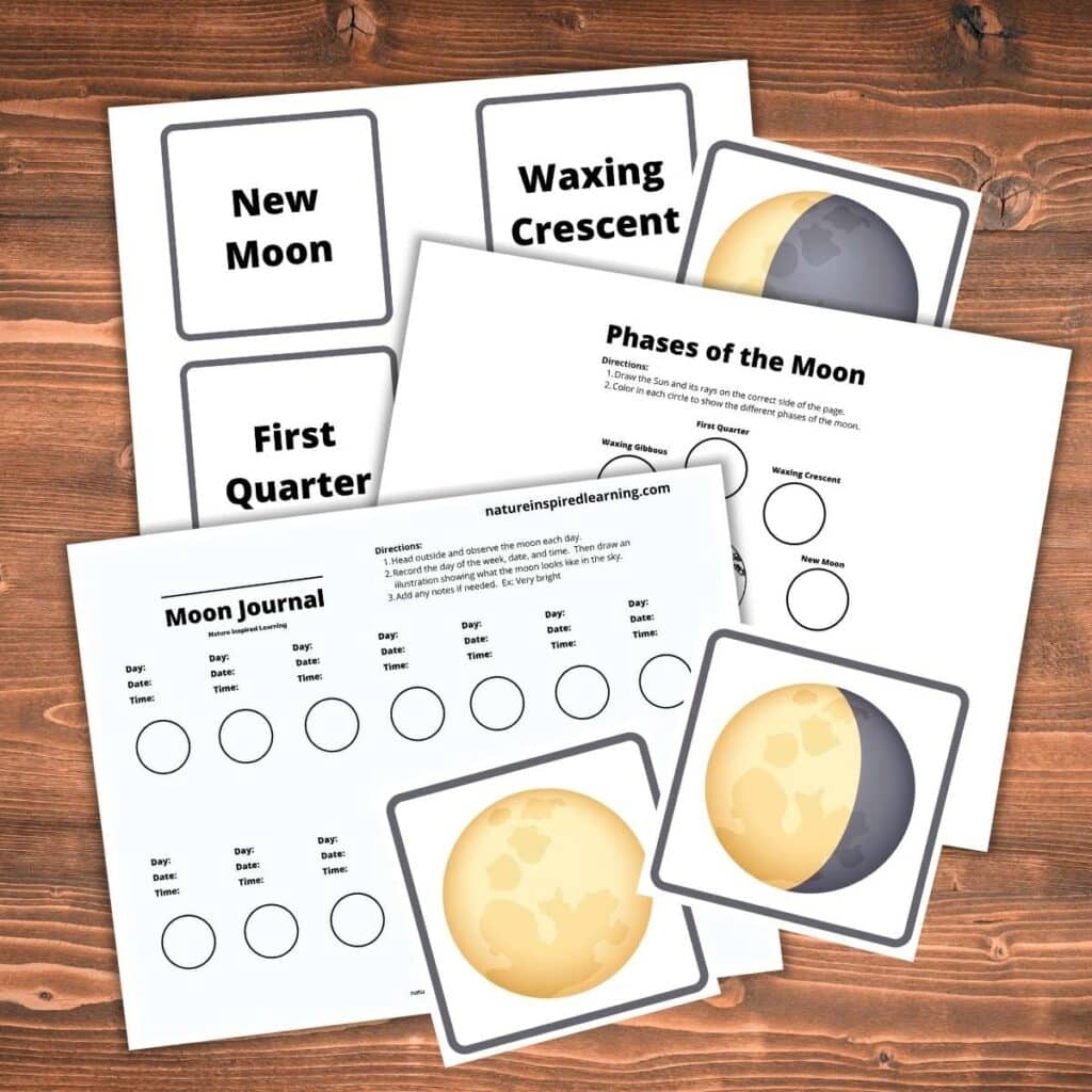 Phases Of The Moon Printables Nature Inspired Learning