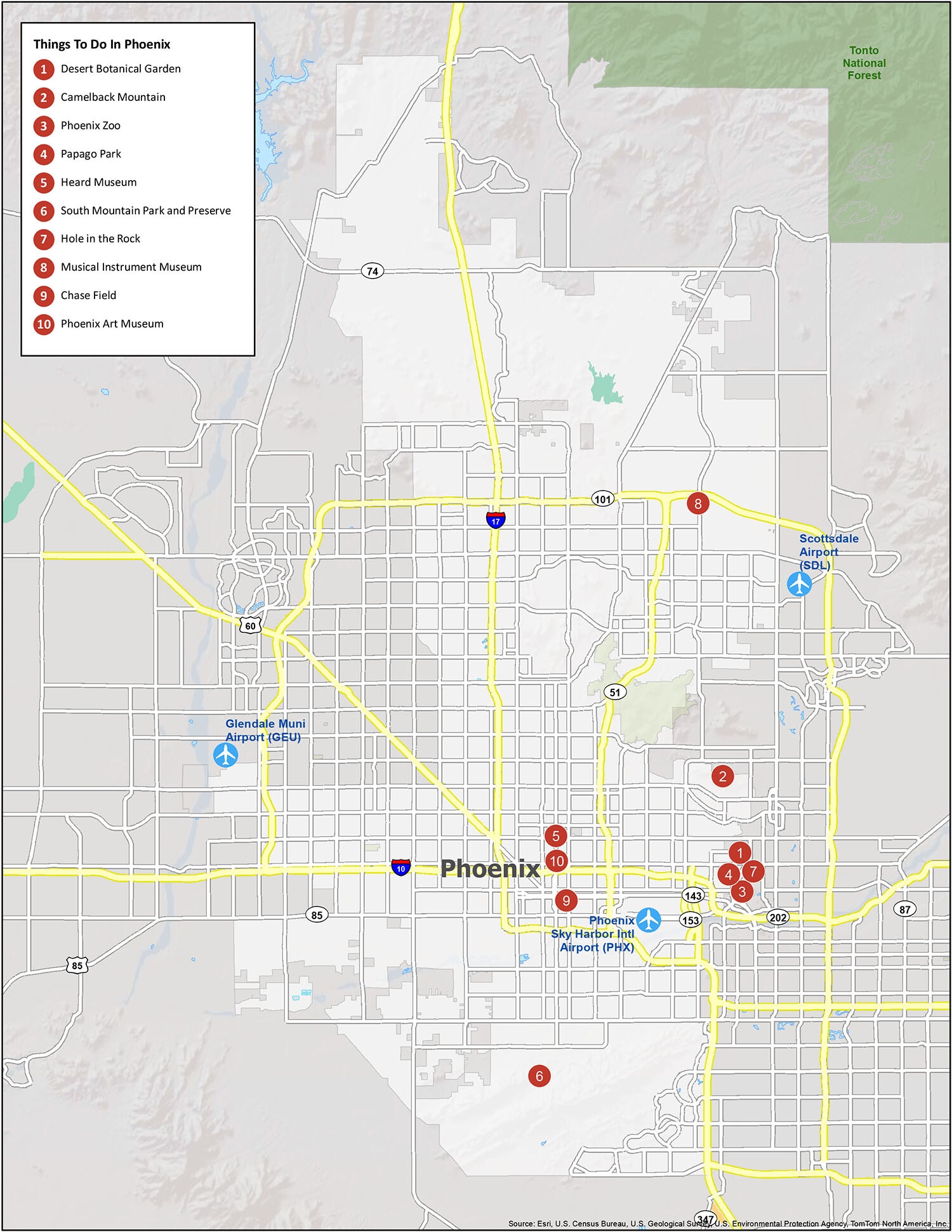 Phoenix Arizona Map GIS Geography