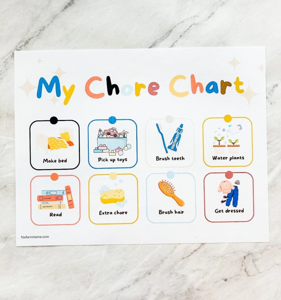 Free Printable Visual Chore Chart
