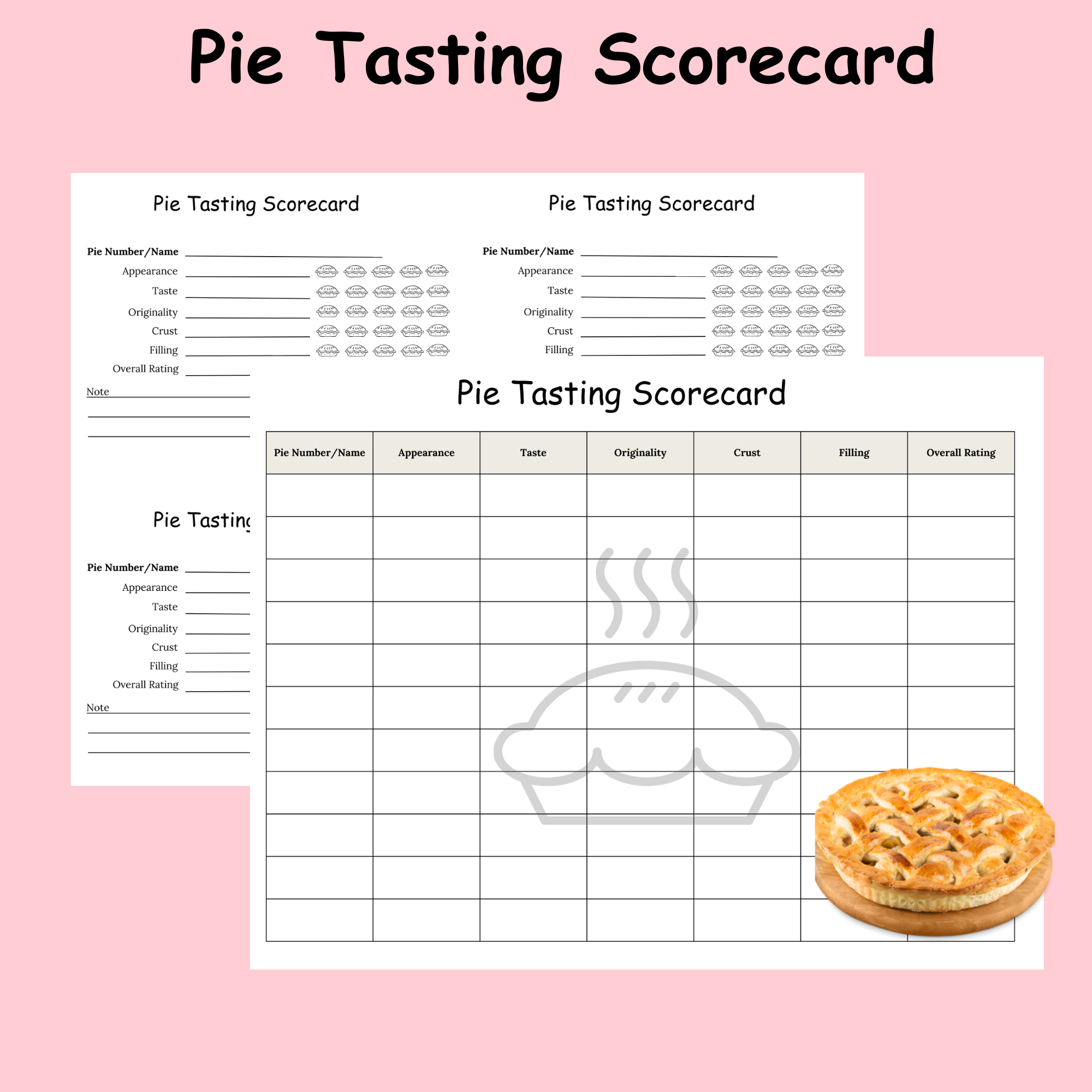 Printable Food Judging Score Sheet