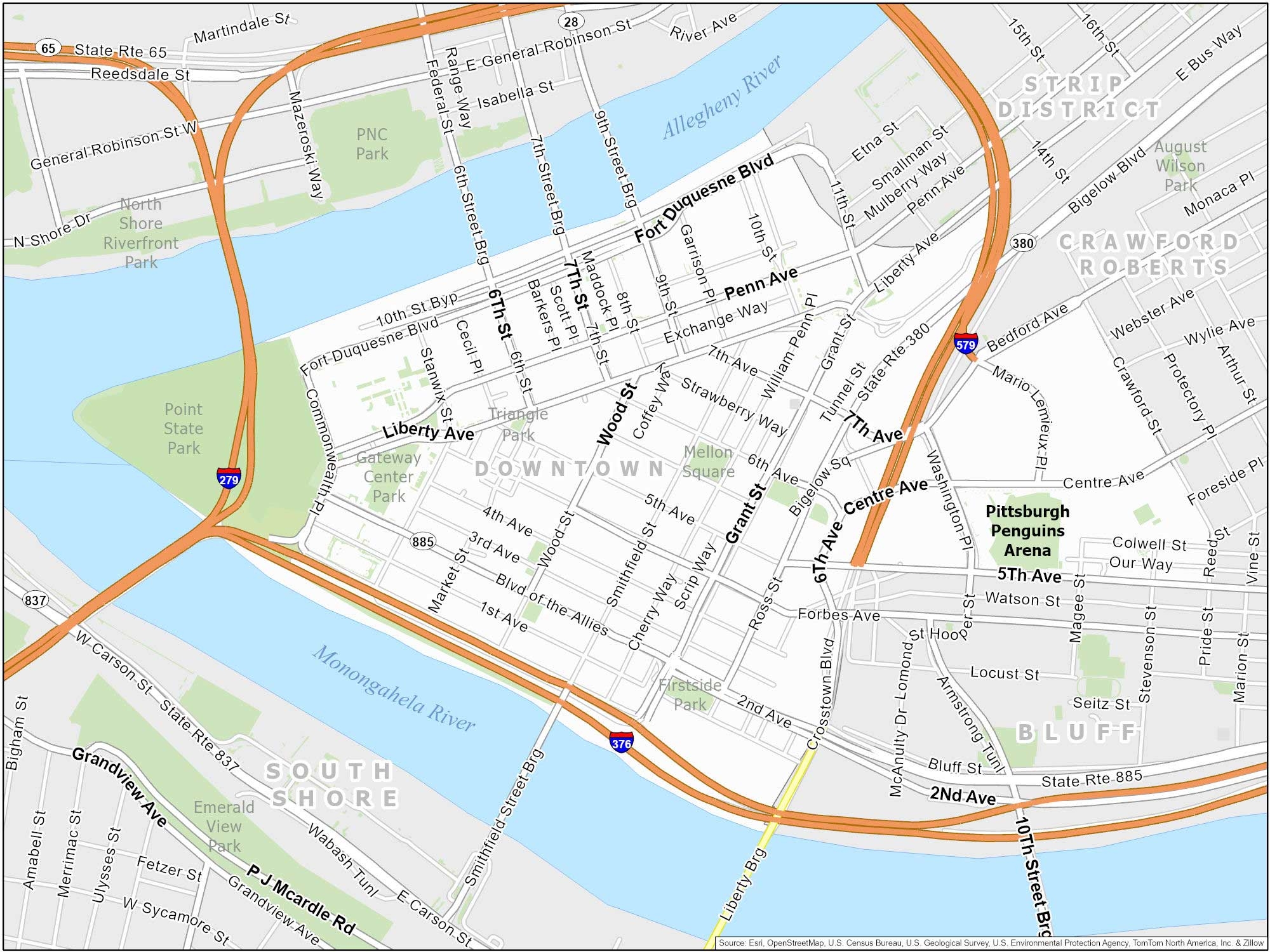 Printable Map Of Pittsburgh Neighborhoods