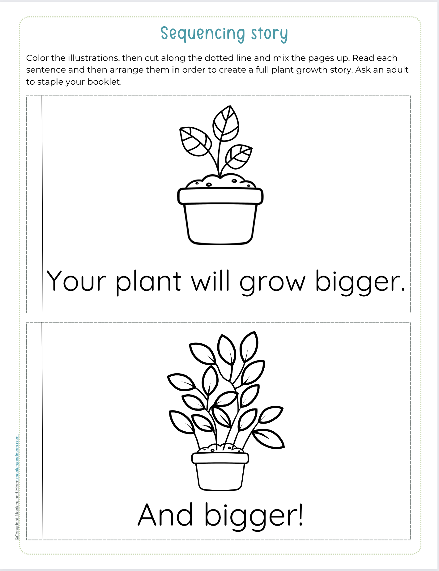 Printable Plant Growth Sequencing Worksheet