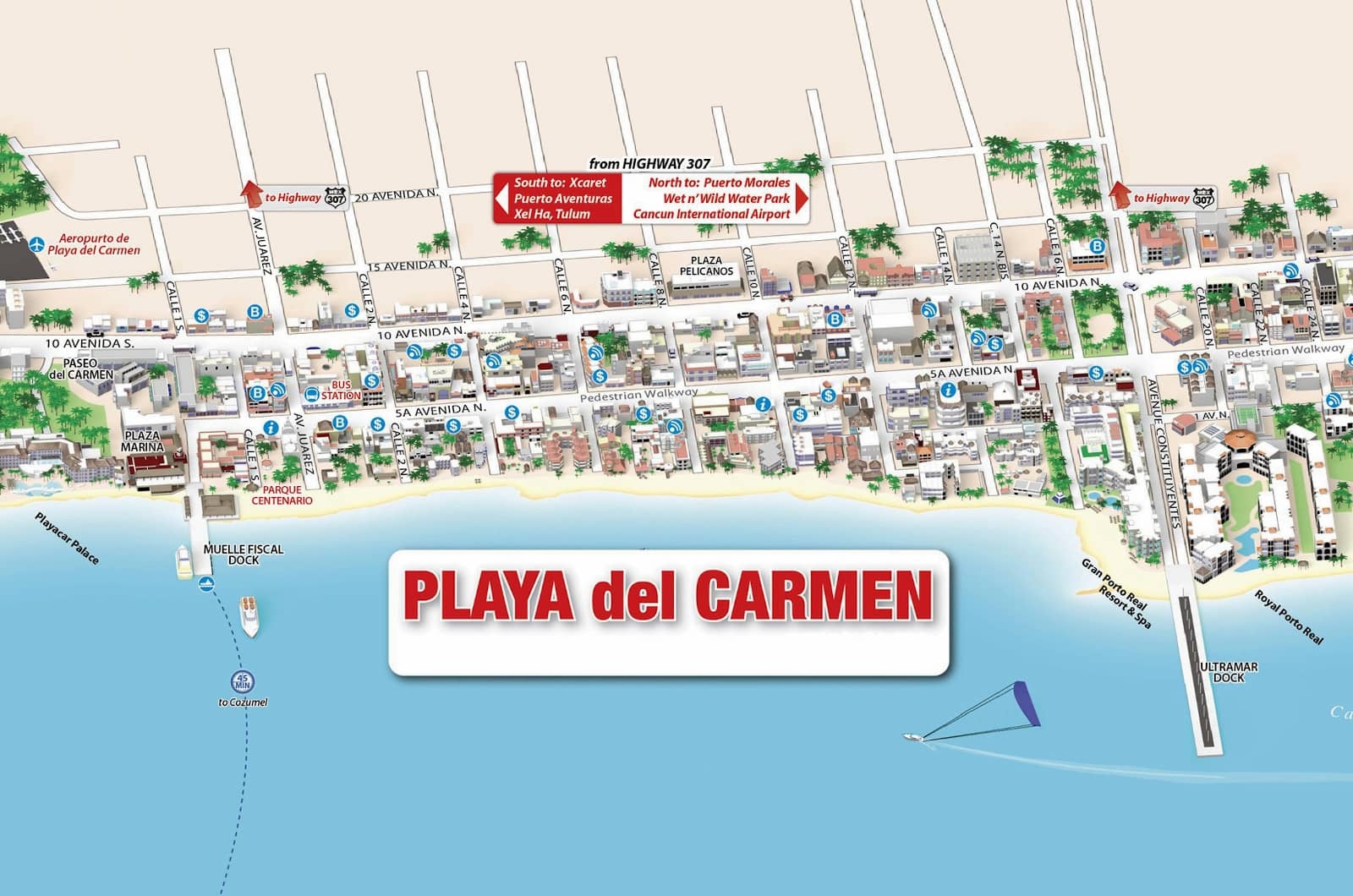Playa Del Carmen Map Riviera Maya