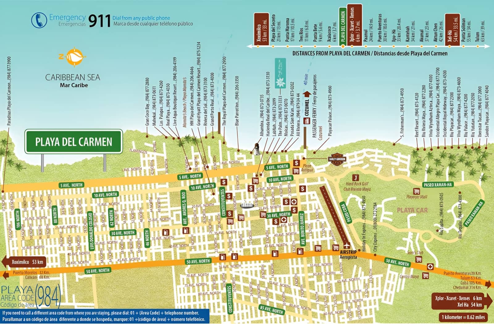 Playa Del Carmen Map Riviera Maya