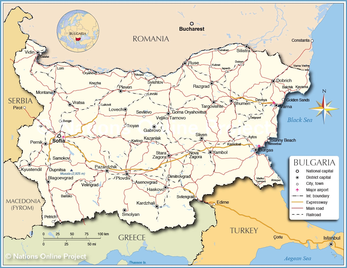 Political Map Of Bulgaria Nations Online Project