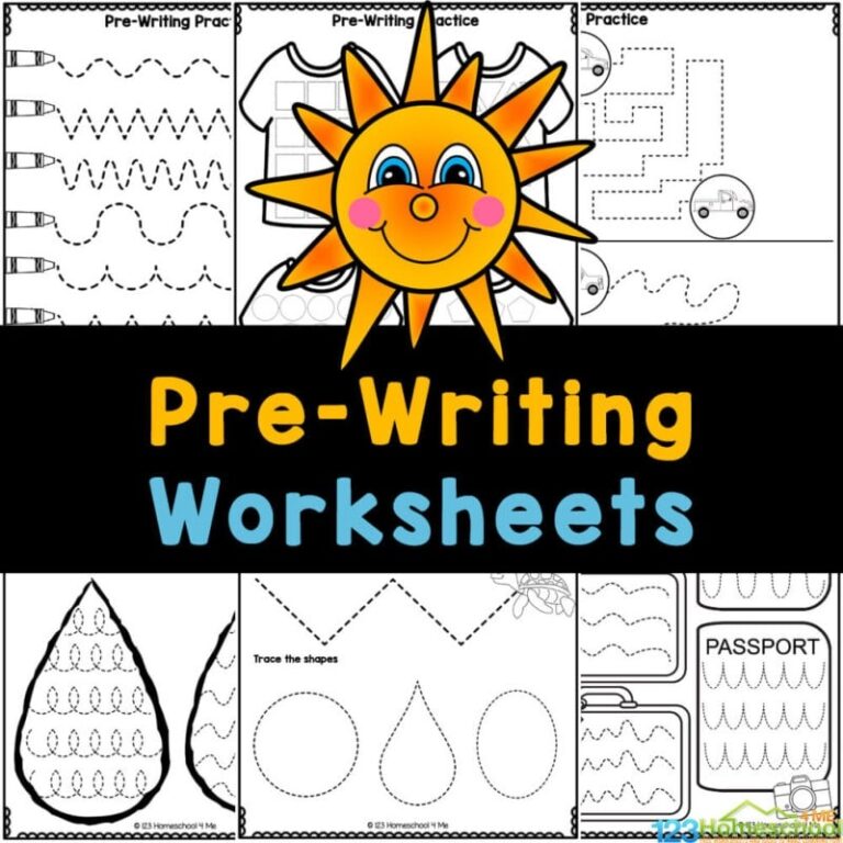 Pre Writing Worksheets Tracing Sheets For Pre k Handwriting