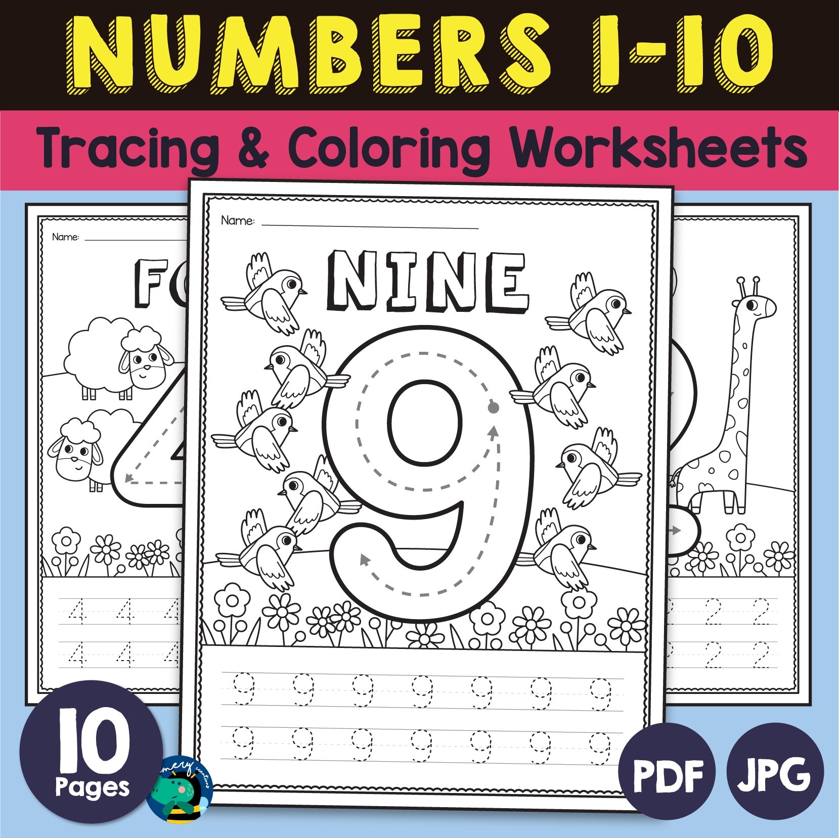 Printable Tracing Numbers 1 10 Worksheets