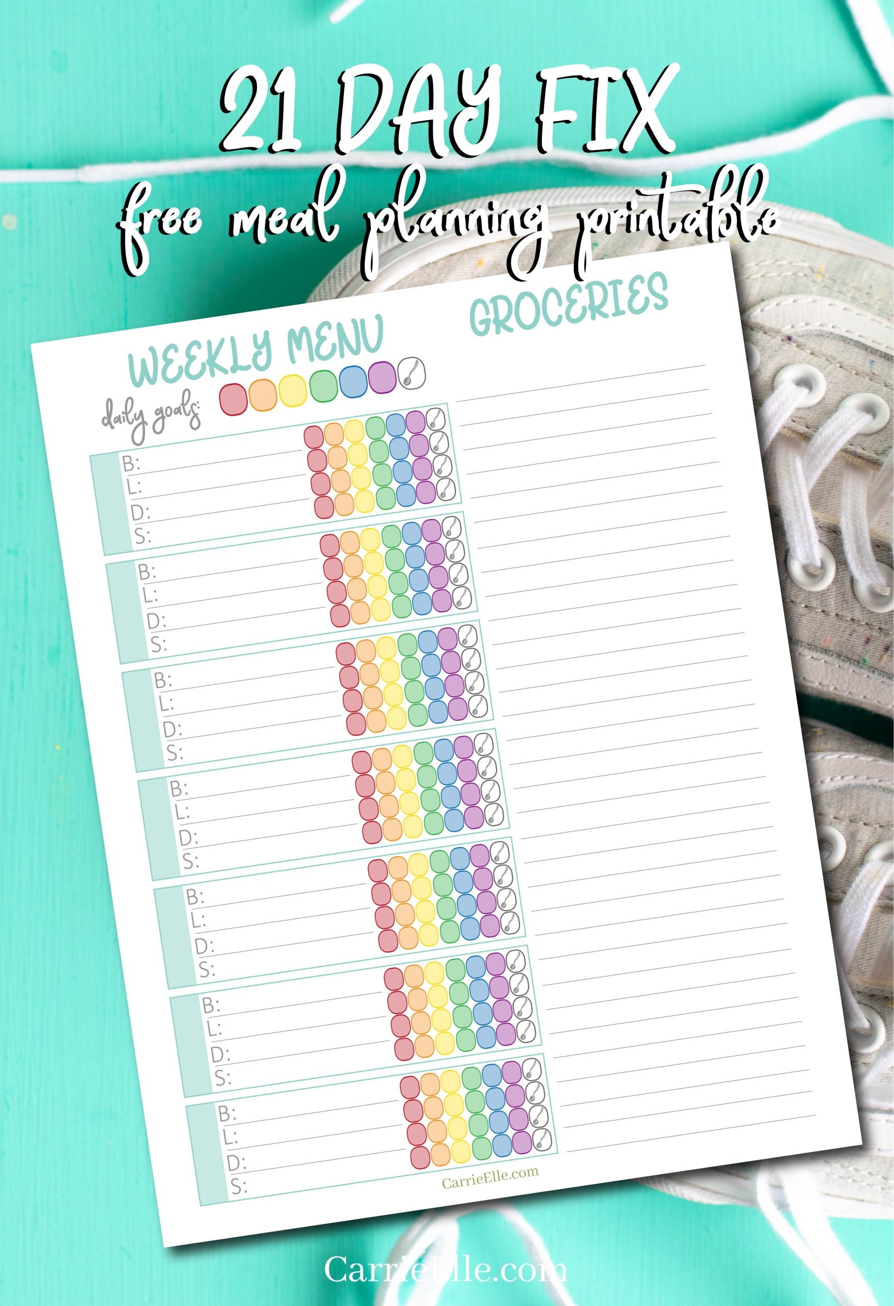 21 Day Fix Printable Tally Sheets