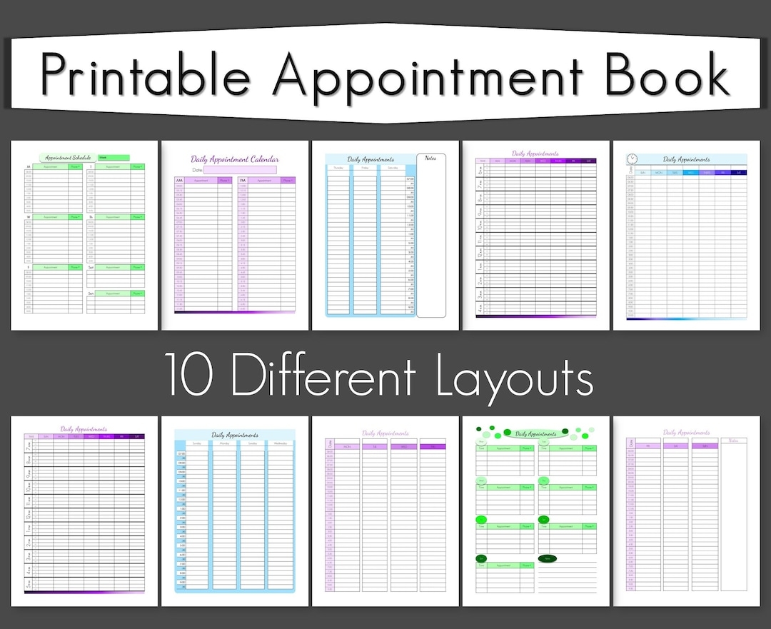 Printable Daily Appointment Sheet