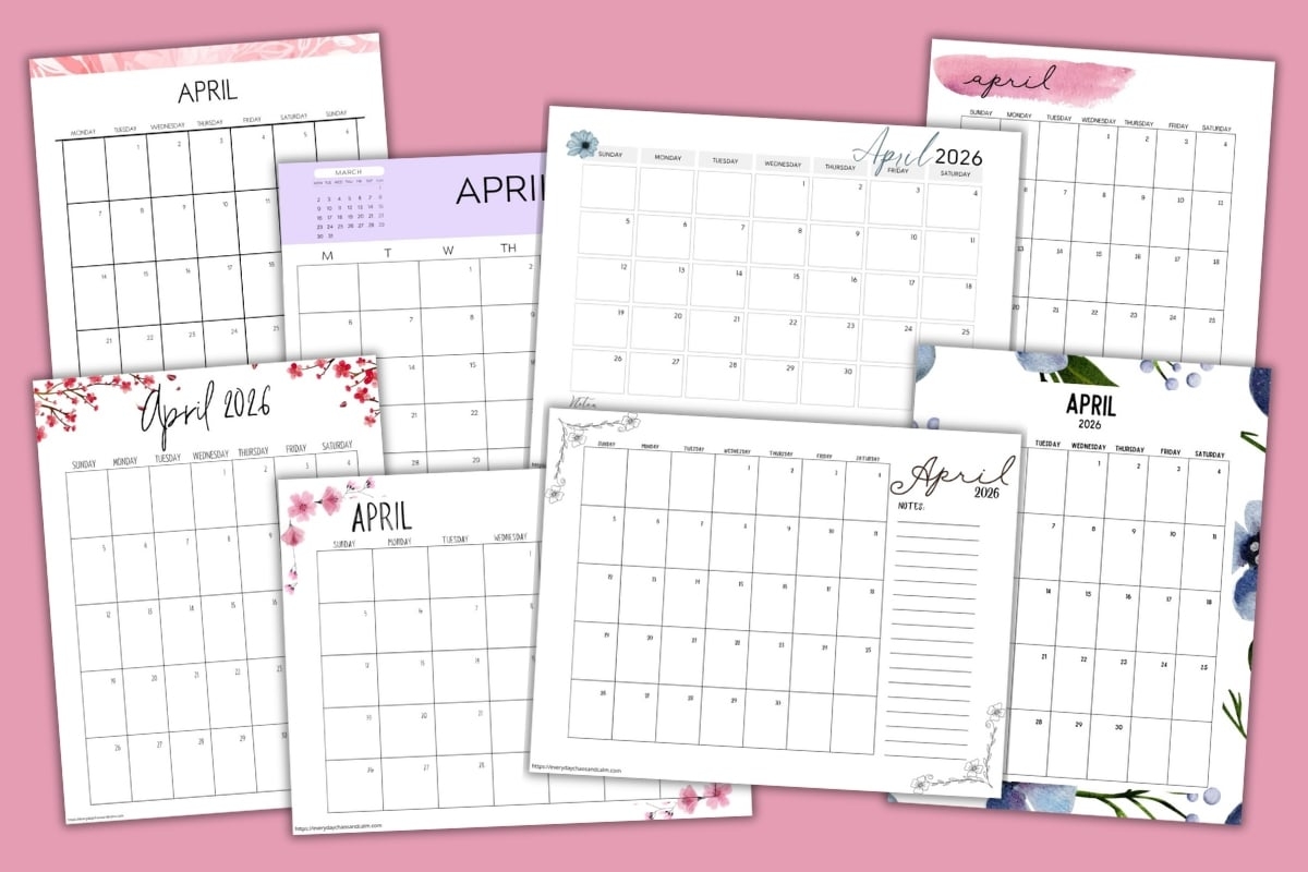 Printable April 2026 Calendar Free