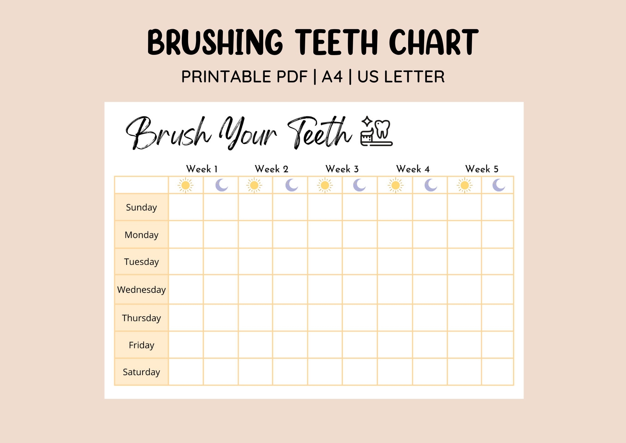 Free Printable Tooth Brushing Chart Printable