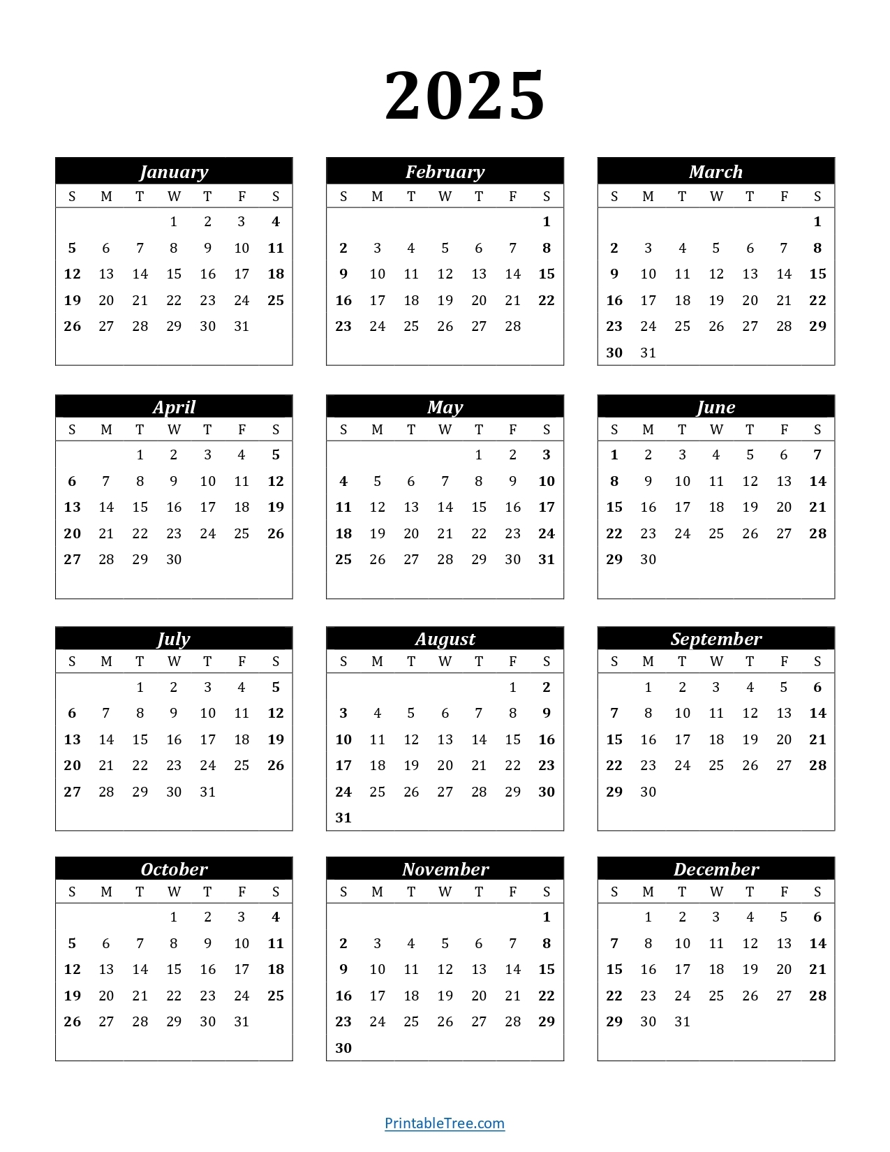 Printable Calendar 2025 One Page With Holidays Single Page 2025 Yearly Blank PDF Templates Printable Calendar 2025 One Page With Holidays Single Page 2025 Yearly Blank PDF Templates