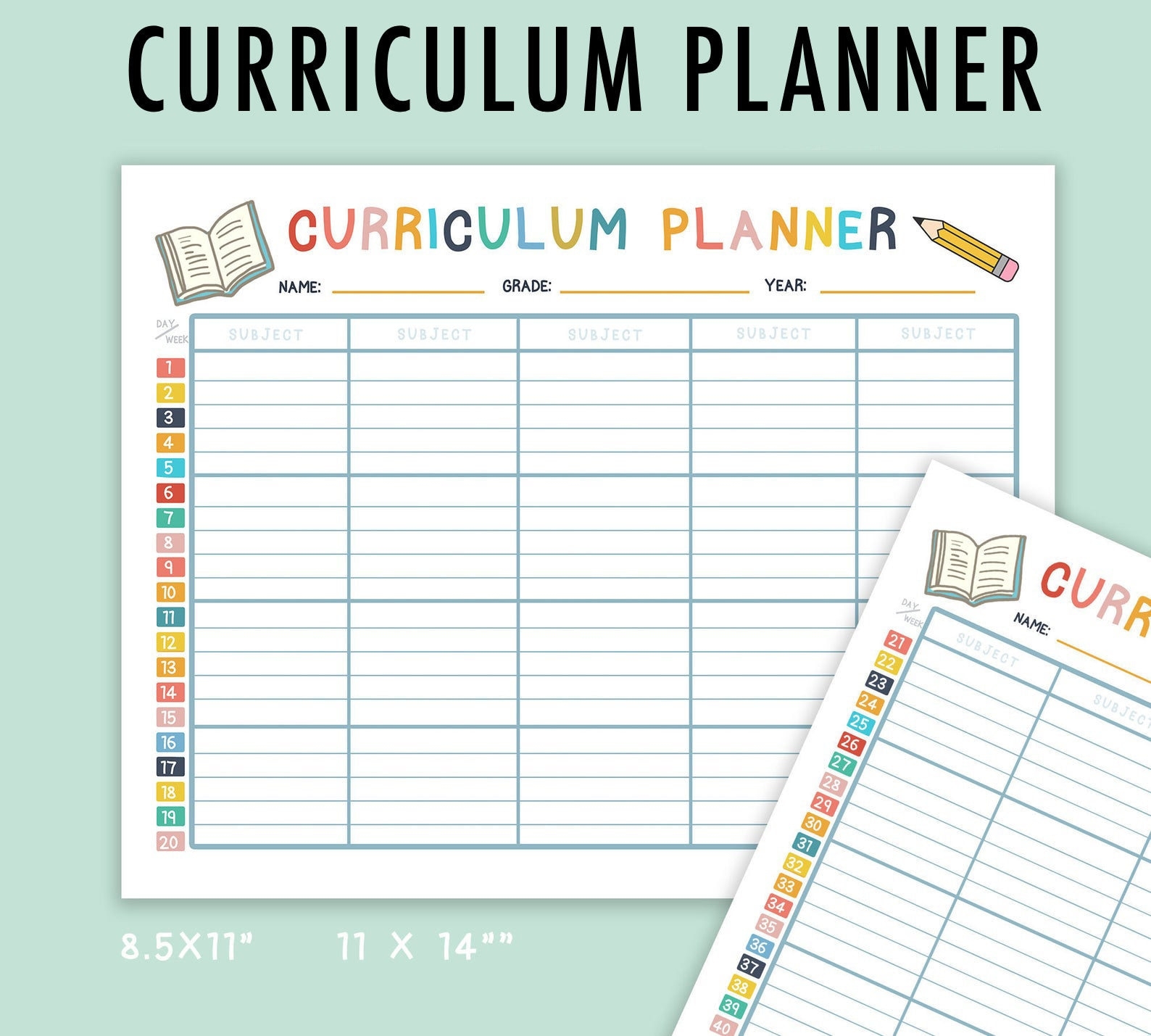 Printable Curriculum Planner Homeschool Planner Digital Teacher Log Tracker Homeschool Plan Template Class Schedule Printable Teacher Etsy