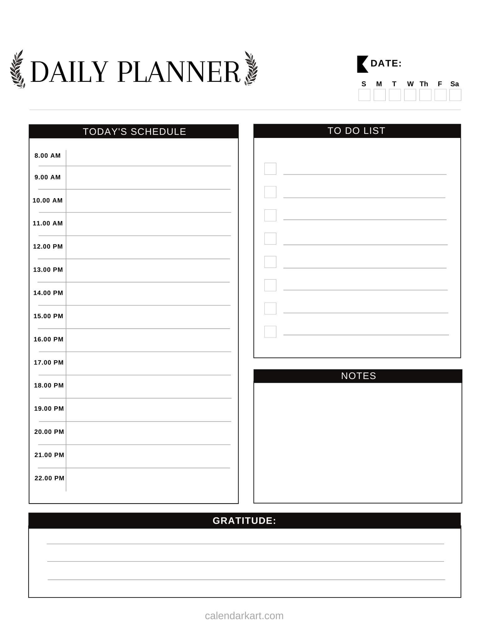 Free Printable Day Calendar