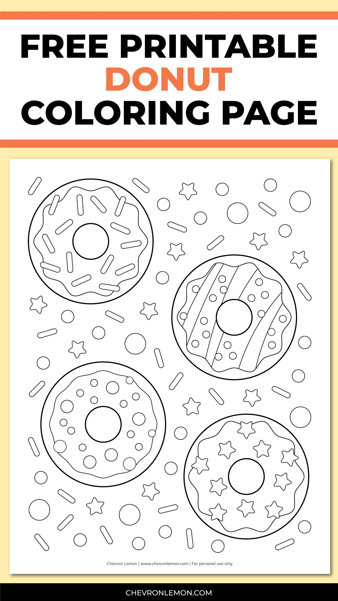 Printable Donut Coloring Sheet