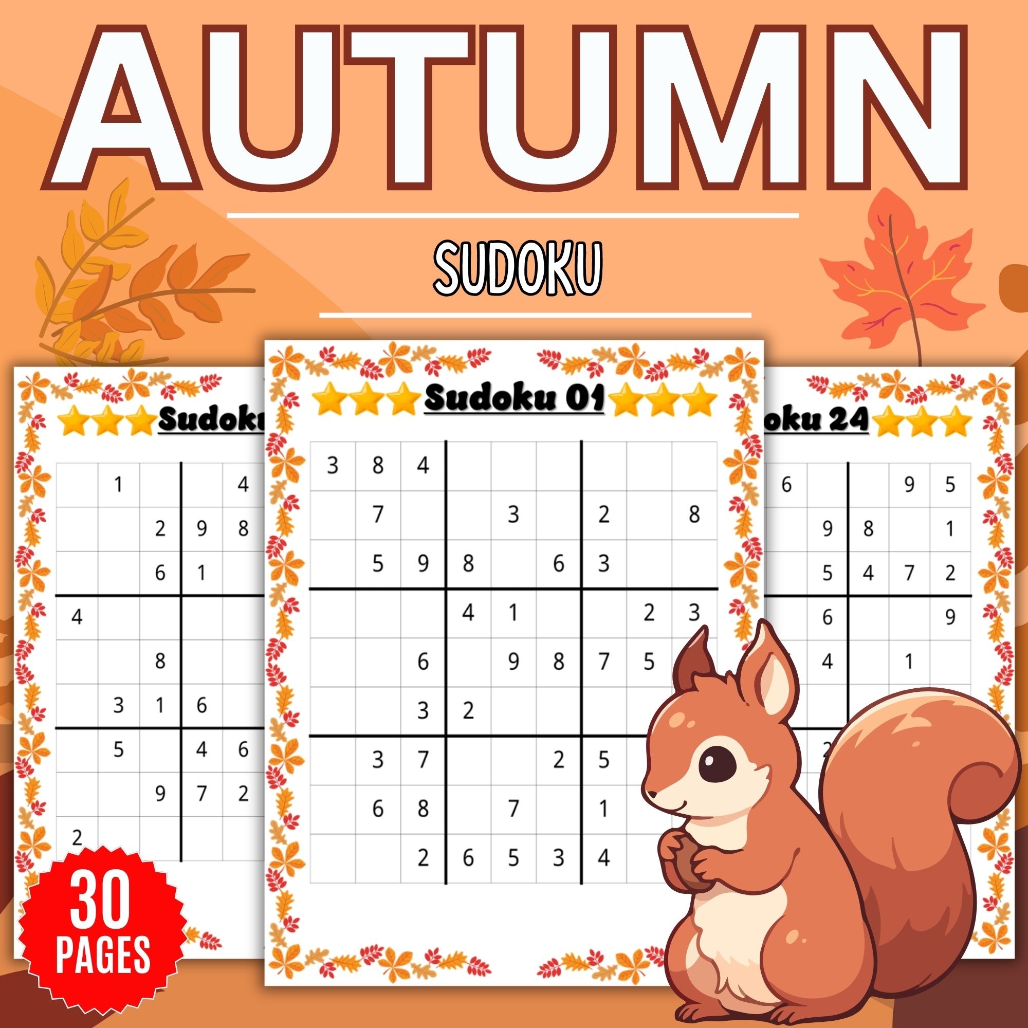 Printable Fall Sudoku Puzzles With Solution Fun Autumn Season Activities Games Made By Teachers